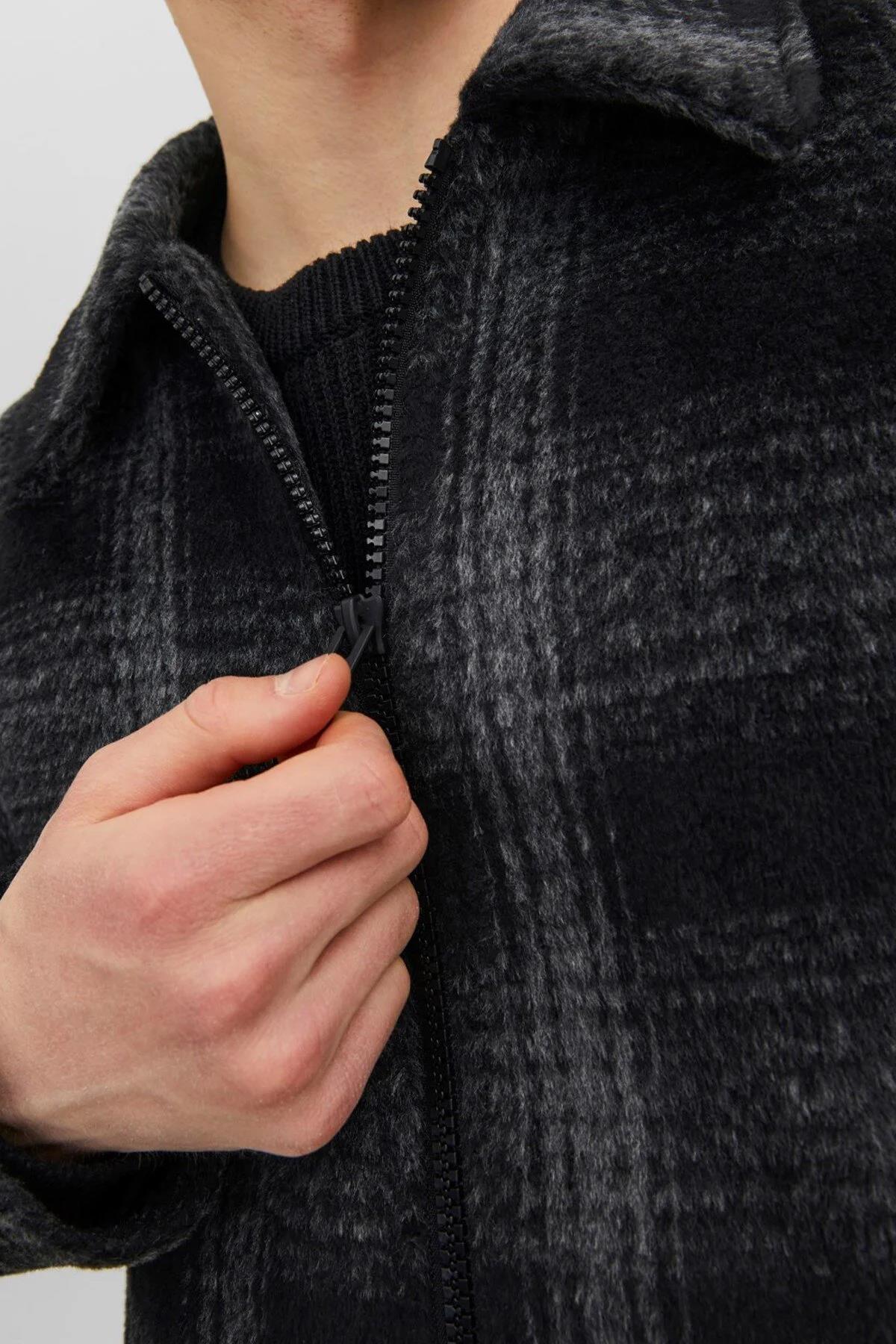 Jack & Jones Erkek Yakalı Jorcole Jacket Ekose Mont Ceket - 12238915 - Jack & Jones - 12238915