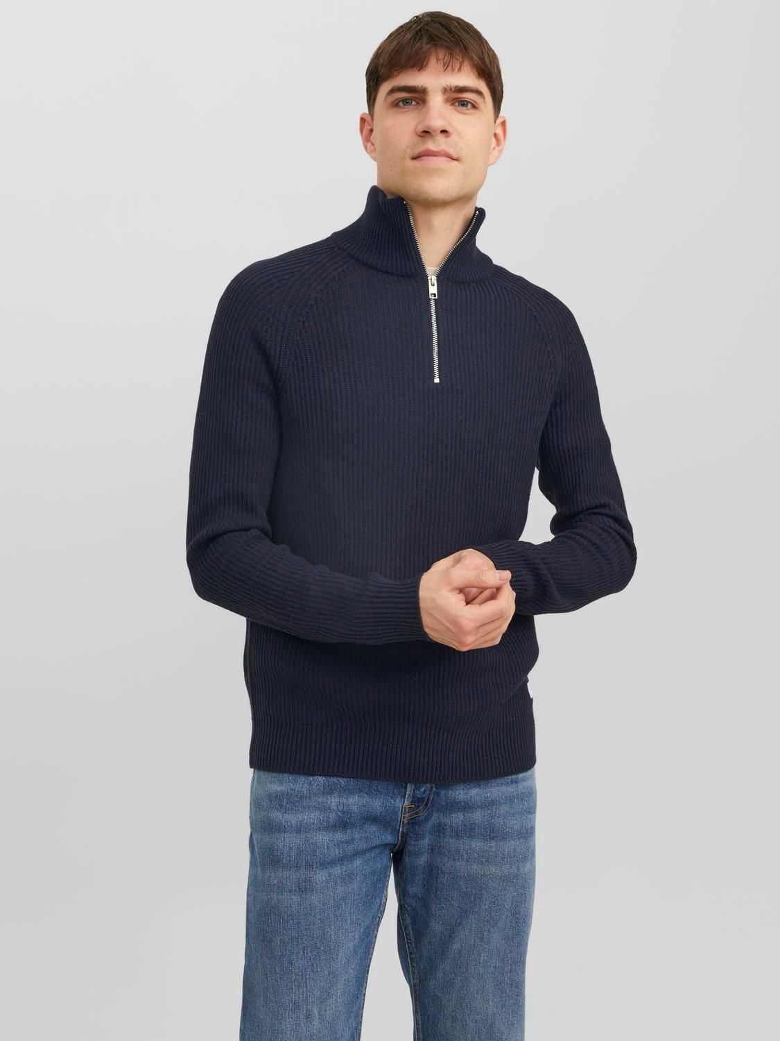 Jack & Jones Erkek Yarım Fermuarlı Boğazlı Kazak - 12236308 - Jack & Jones - 5003051926