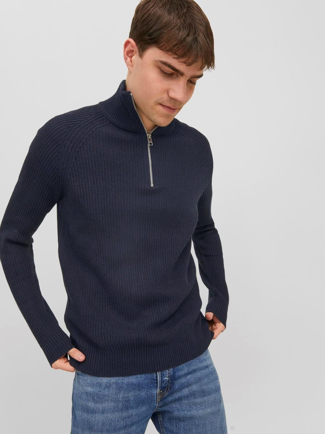Jack & Jones Erkek Yarım Fermuarlı Boğazlı Kazak - 12236308 - Jack & Jones - 5003051926