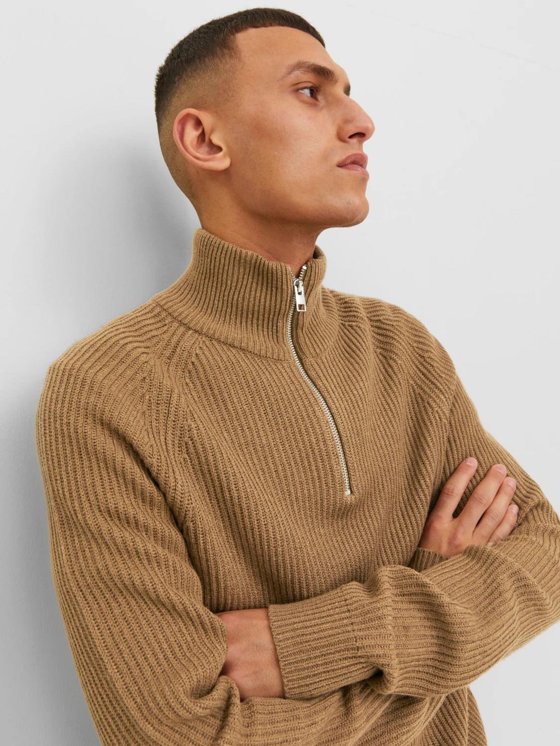 Jack & Jones Erkek Yarım Fermuarlı Boğazlı Kazak - 12236308 - Jack & Jones - 5003051926