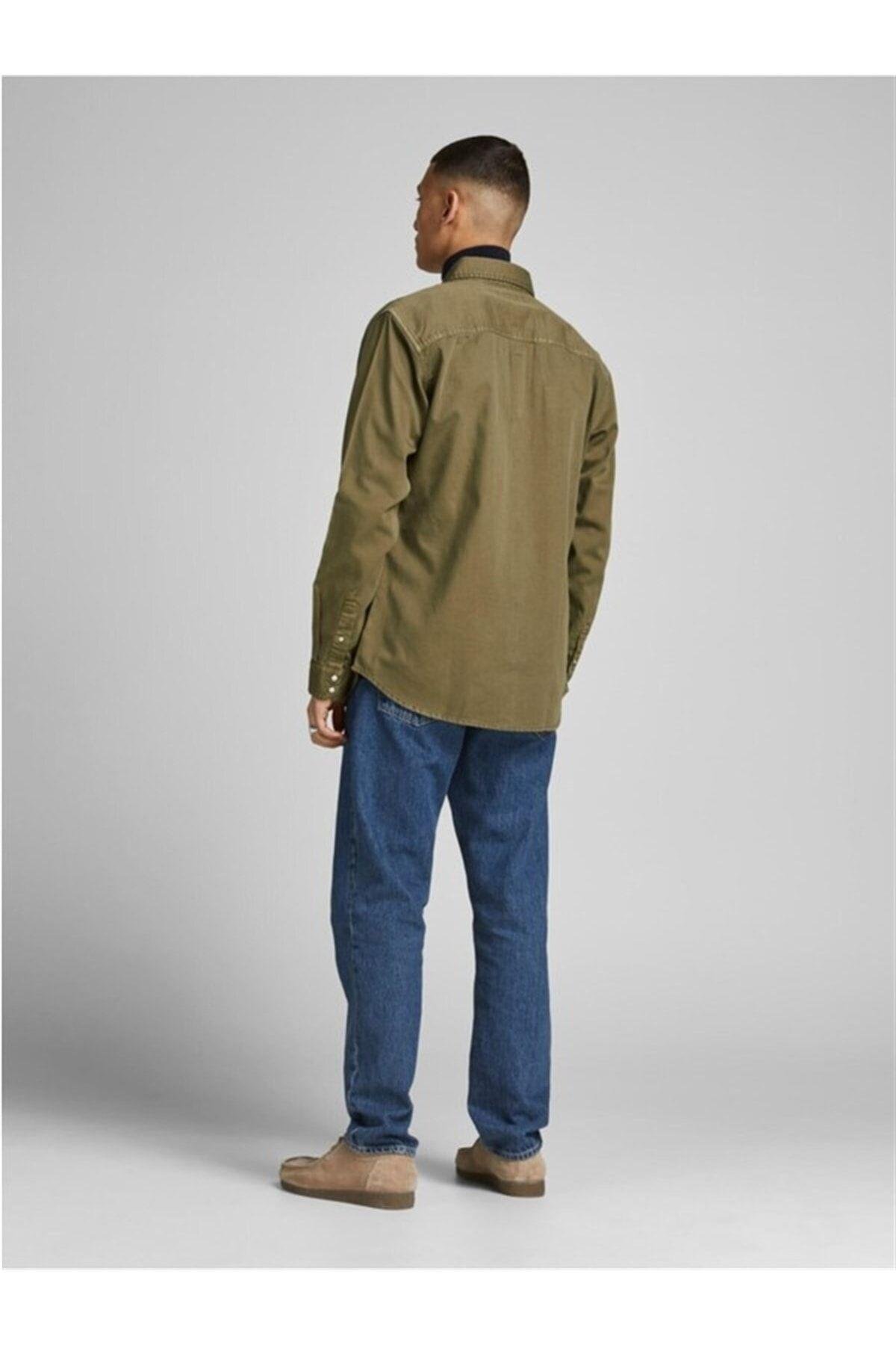 Jack Jones Esherıdan Erkek Jean Gömlek 12138115 - Jack & Jones - 12138115-Forest Nig
