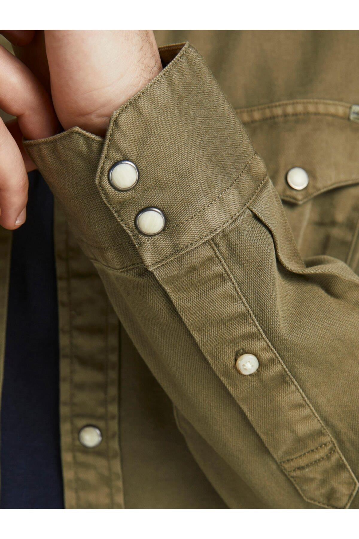 Jack Jones Esherıdan Erkek Jean Gömlek 12138115 - Jack & Jones - 12138115-Forest Nig