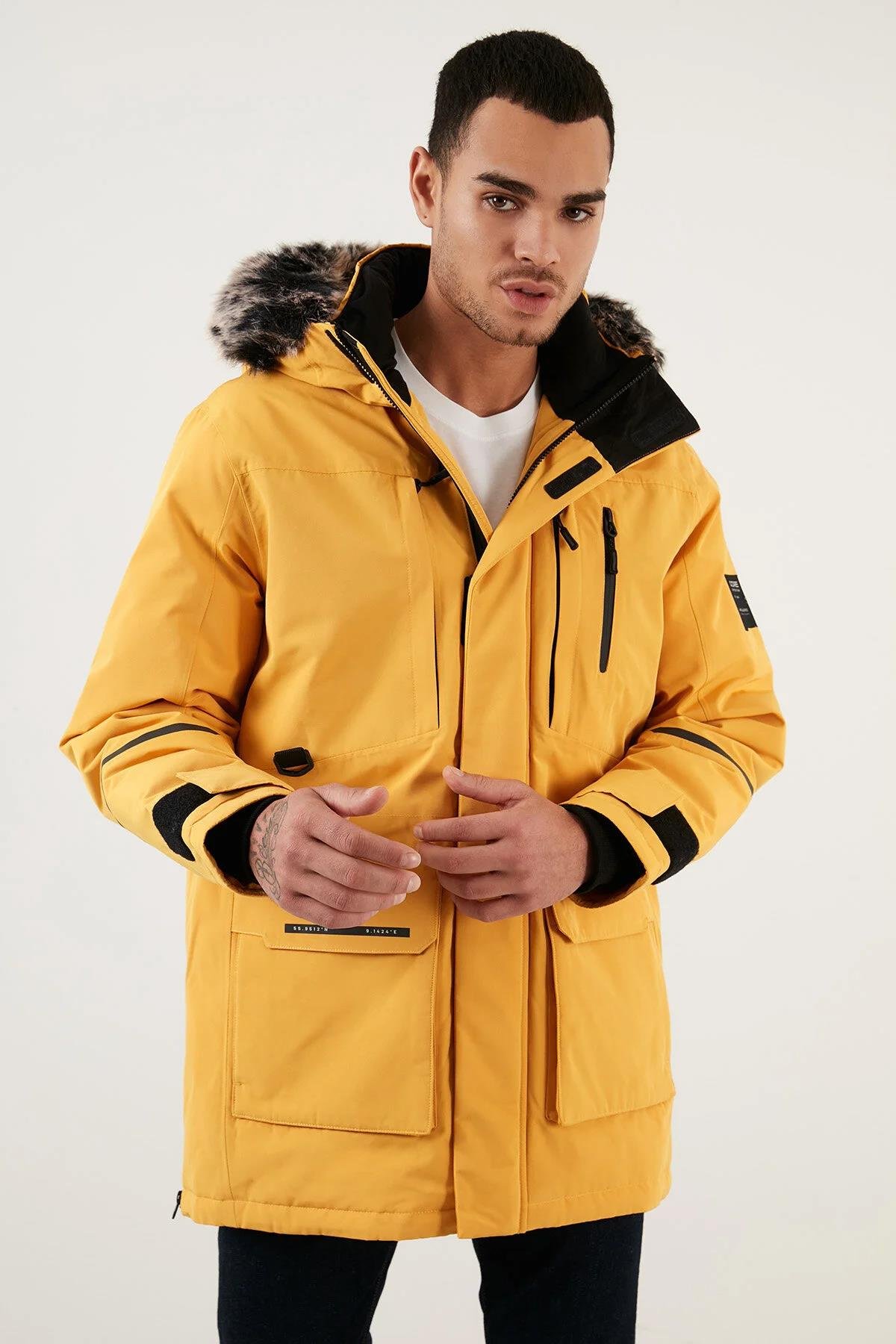Jack & Jones Exped Parka Fonksiyonel Su Geçirmez Erkek Sarı Parka Mont 12215576-22 - Jack & Jones - 12215576
