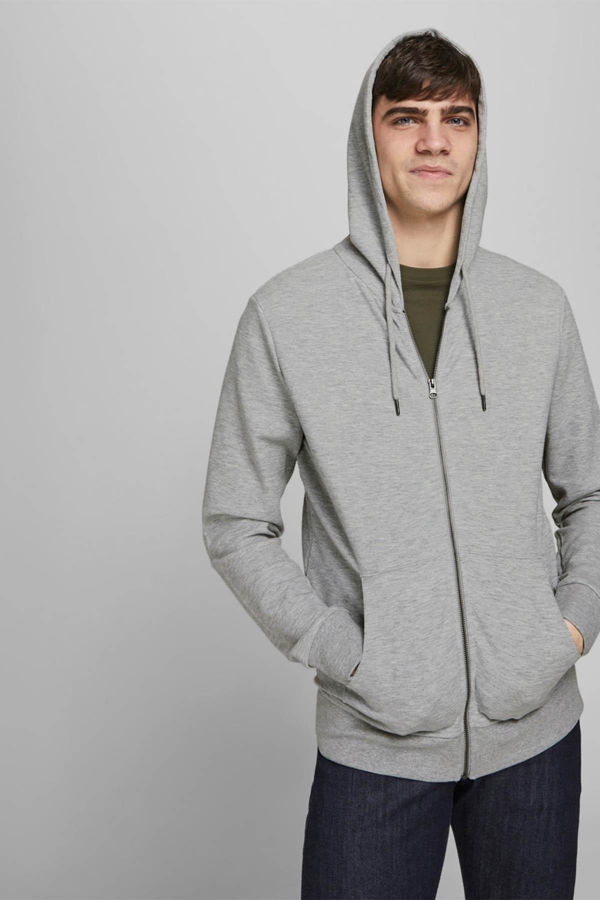 Jack & Jones Fermuarlı Erkek Kapüşonlu Sweatshirt - 12181901 - Jack & Jones - 12181901
