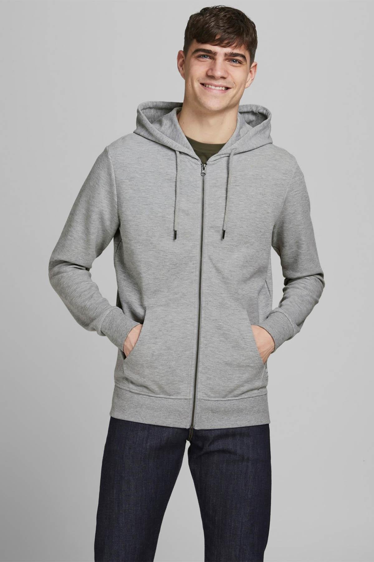 Jack & Jones Fermuarlı Erkek Kapüşonlu Sweatshirt - 12181901 - Jack & Jones - 12181901