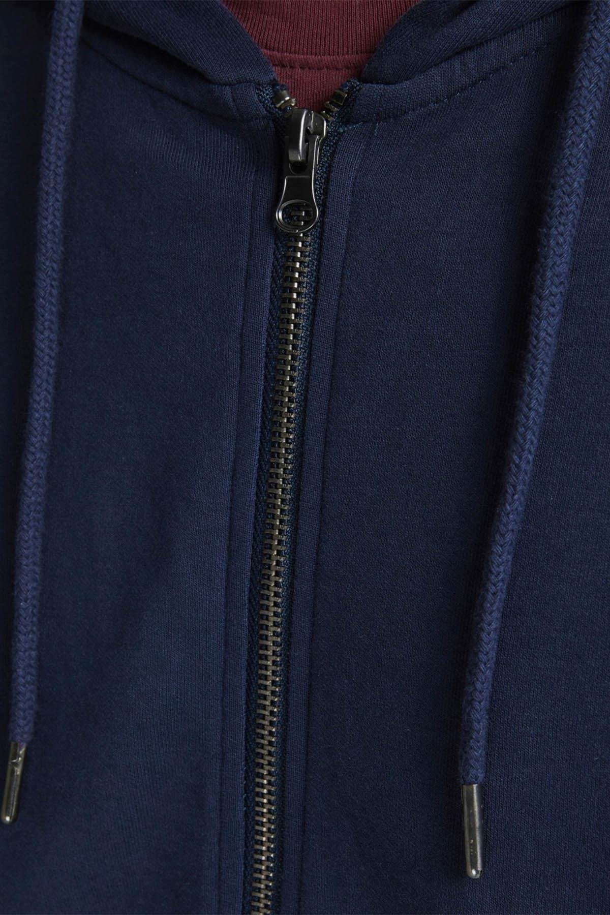 Jack & Jones Fermuarlı Erkek Kapüşonlu Sweatshirt - 12181901 - Jack & Jones - 12181901