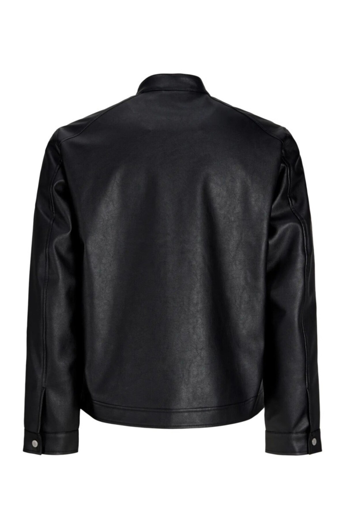Jack & Jones Jornorrebro Pu Black Biker Erkek Siyah Deri Ceket-12301595-S - Jack & Jones - 12301595-S