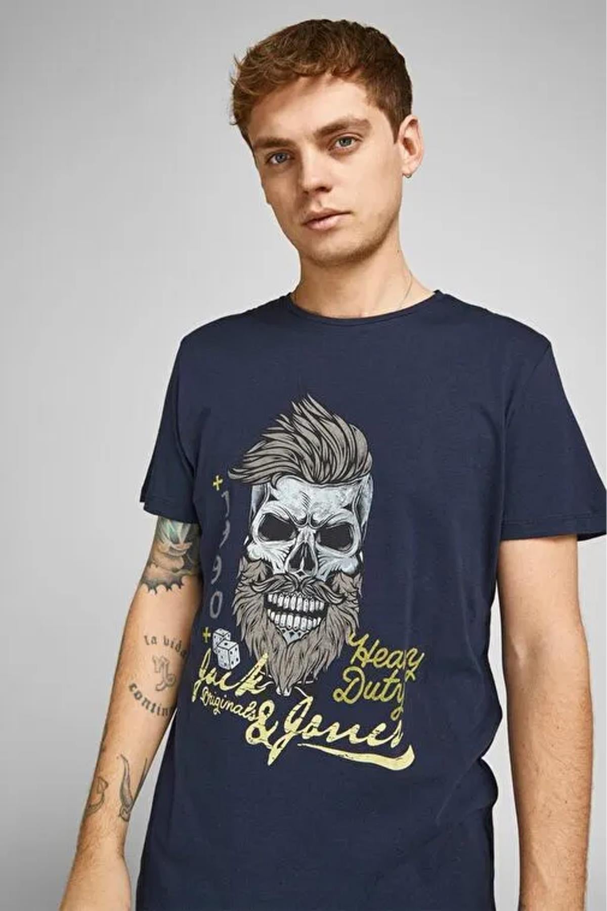 Jack & Jones Kuru Kafa Baskılı T-shirt - 12205684 - Jack & Jones - 12205684