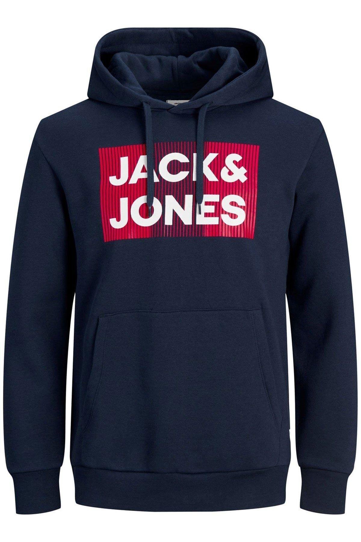 Jack & Jones Logolu Erkek Kapüşonlu Sweatshirt - 12152840 - Jack & Jones - 12152840