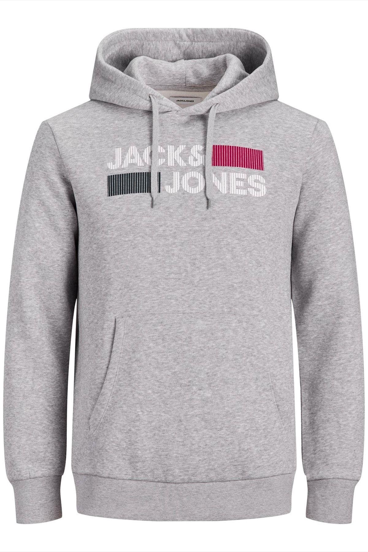 Jack & Jones Logolu Erkek Kapüşonlu Sweatshirt - 12152840 - Jack & Jones - 12152840