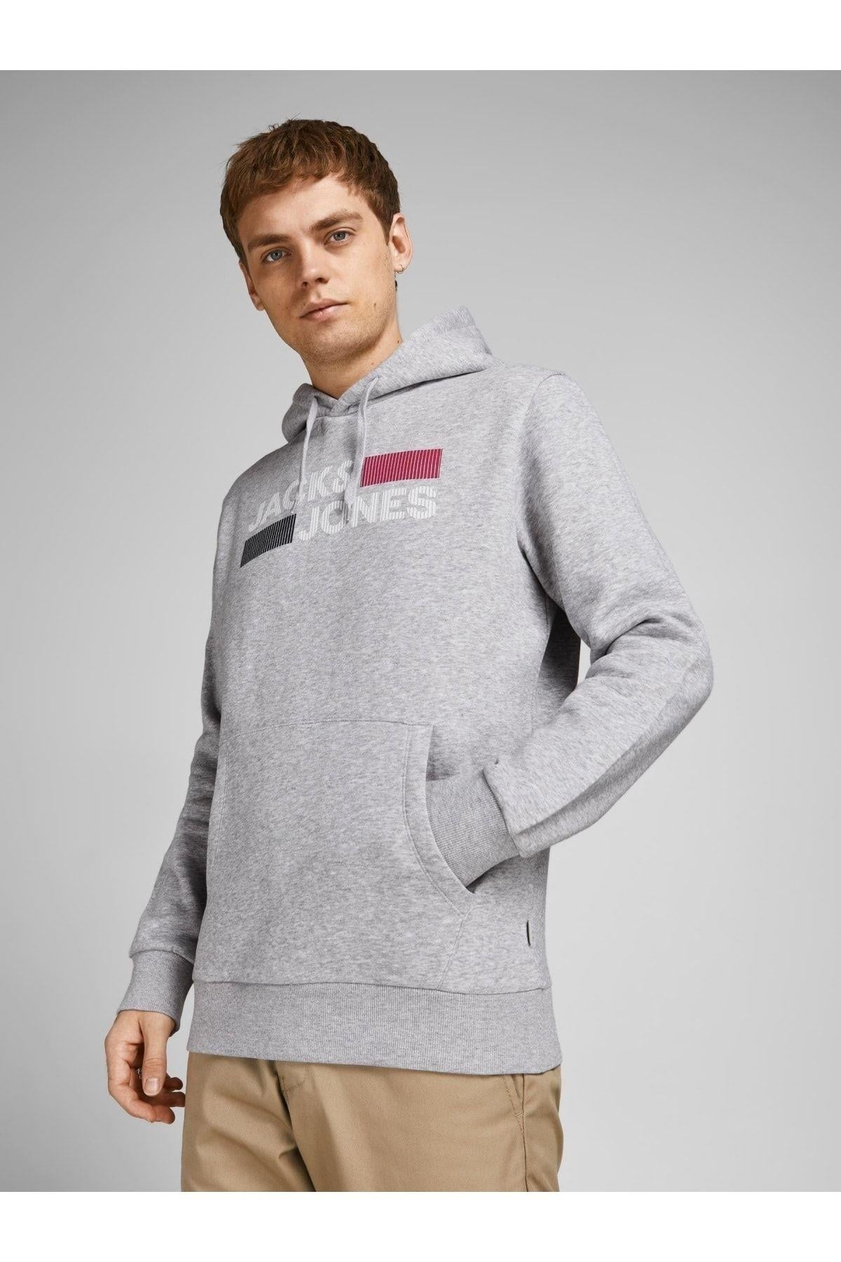 Jack & Jones Logolu Erkek Kapüşonlu Sweatshirt - 12152840 - Jack & Jones - 12152840