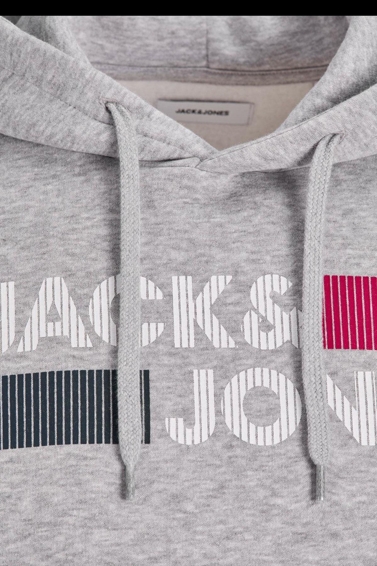 Jack & Jones Logolu Erkek Kapüşonlu Sweatshirt - 12152840 - Jack & Jones - 12152840