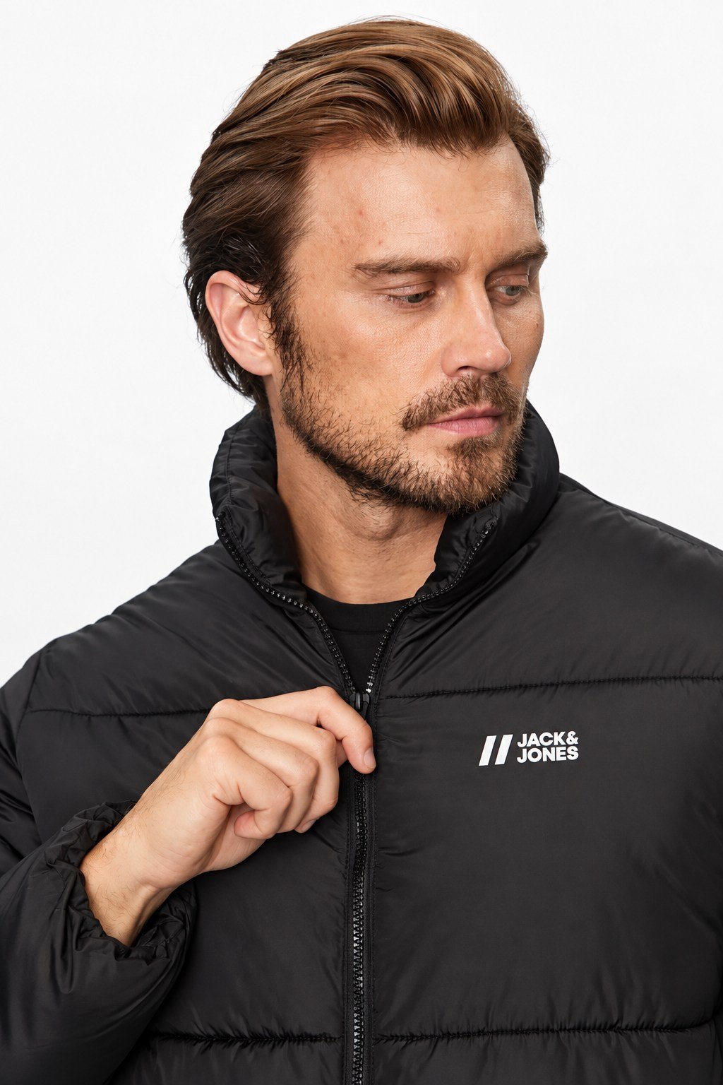 Jack Jones Max Puffer Su itici Erkek Siyah Mont-12238745 - Jack & Jones - 12238745-S