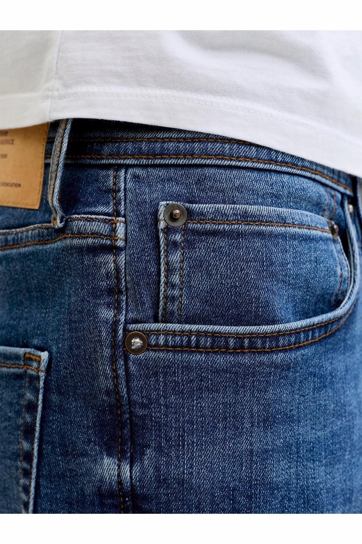 Jack & Jones Mike Erkek Comfort Fit 172 Mavi Erkek Jean Kot Pantolon-12289829 - Jack & Jones - 12289829-M