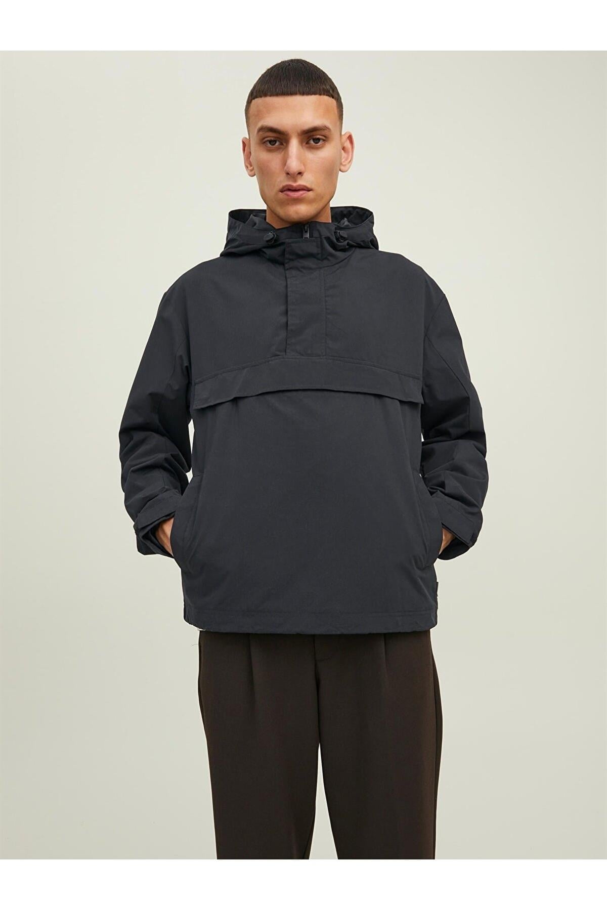 Jack Jones Ono Anorak Erkek Siyah Mont 12215915 - Jack & Jones - 12215915