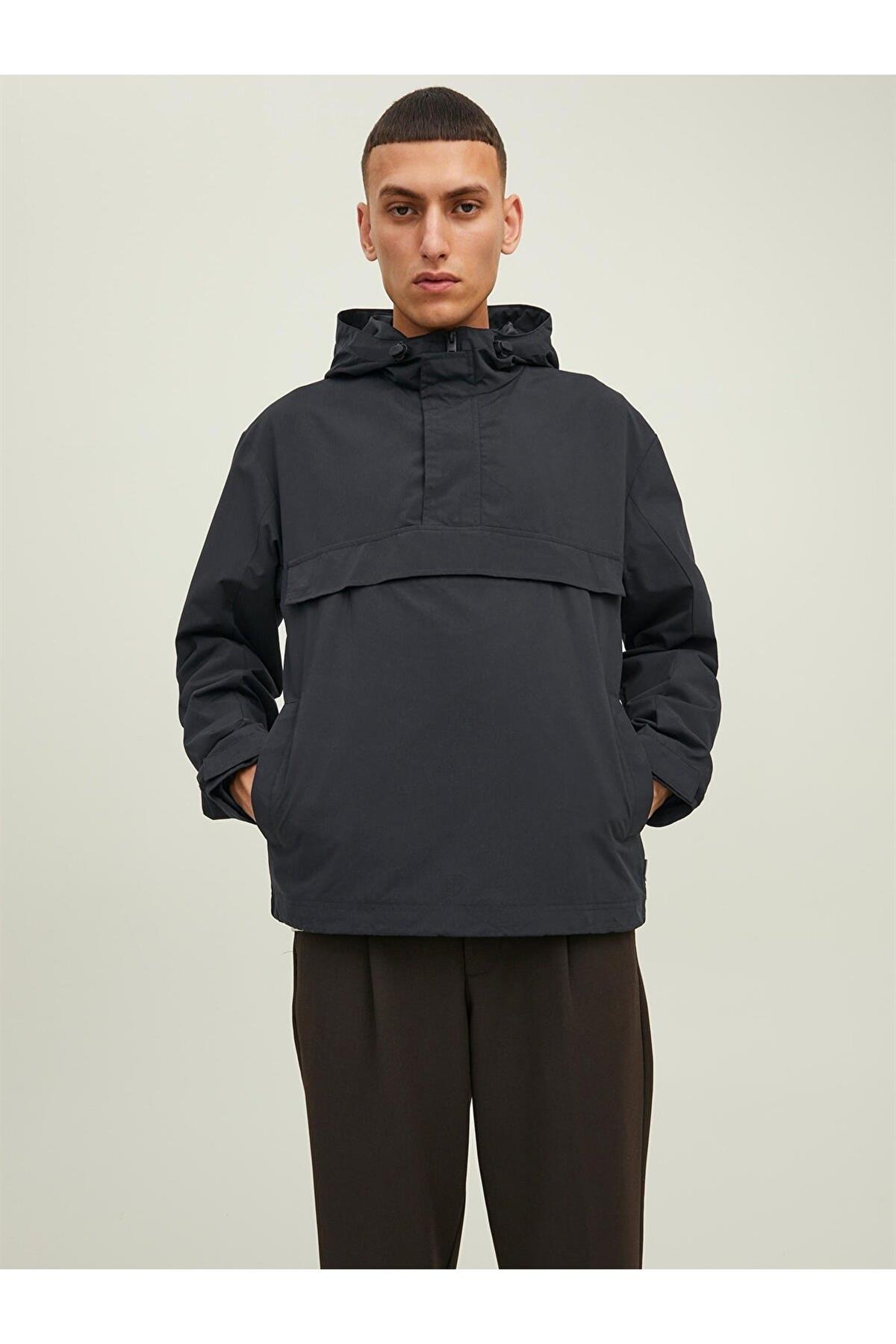 Jack Jones Ono Anorak Erkek Siyah Mont 12215915 - Jack & Jones - 12215915