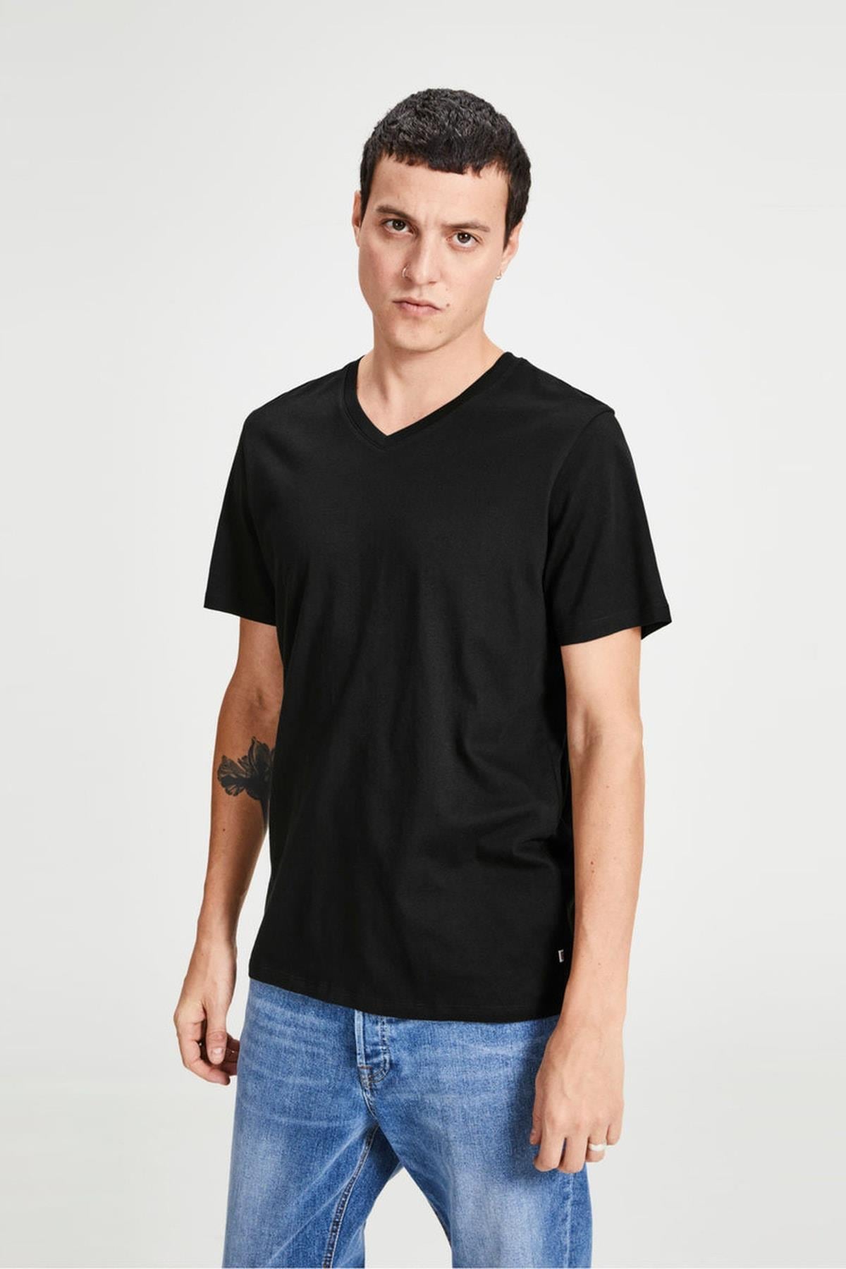 Jack & Jones T-Shirt Jjeplain V Neck 12136713-WHT - Jack & Jones - 12136713