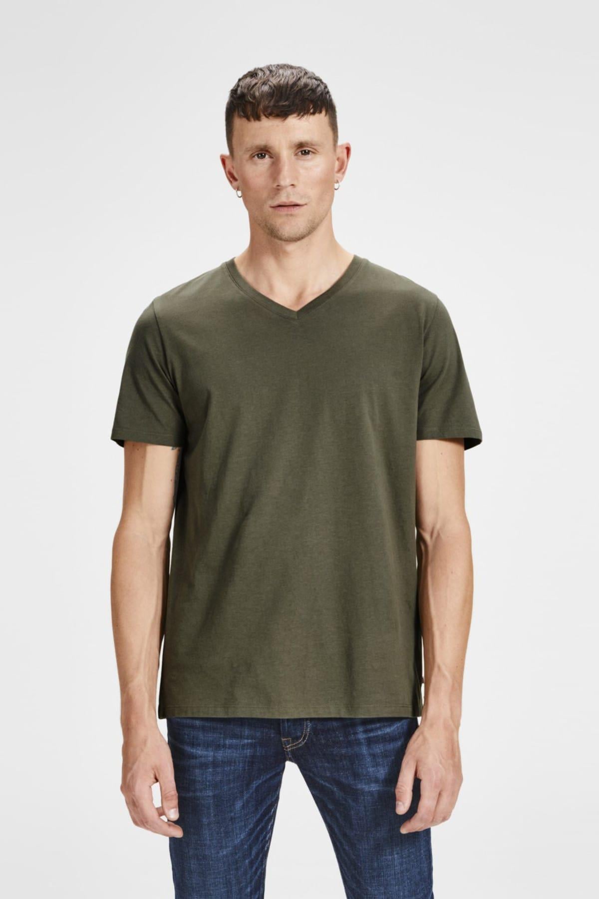 Jack & Jones T-Shirt Jjeplain V Neck 12136713-WHT - Jack & Jones - 12136713
