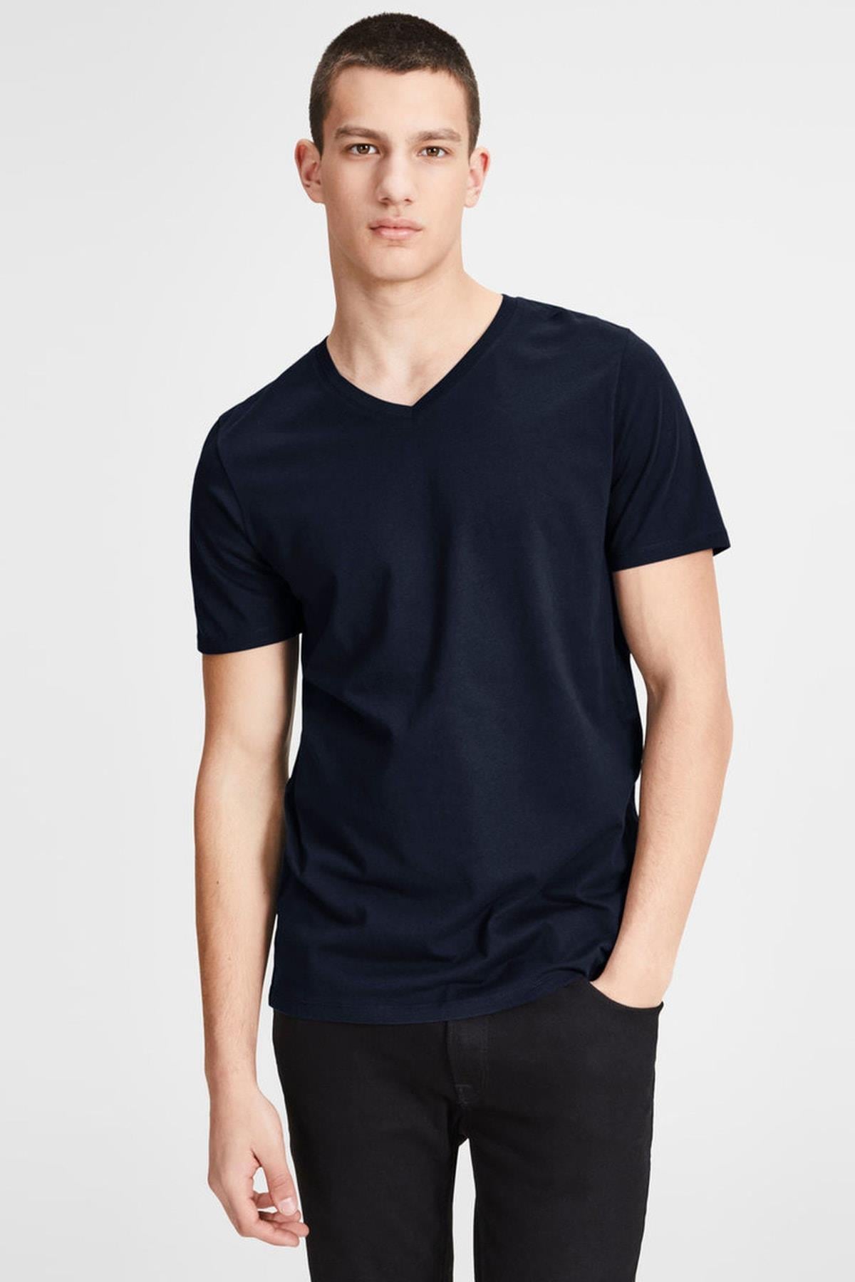 Jack & Jones T-Shirt Jjeplain V Neck 12136713-WHT - Jack & Jones - 12136713