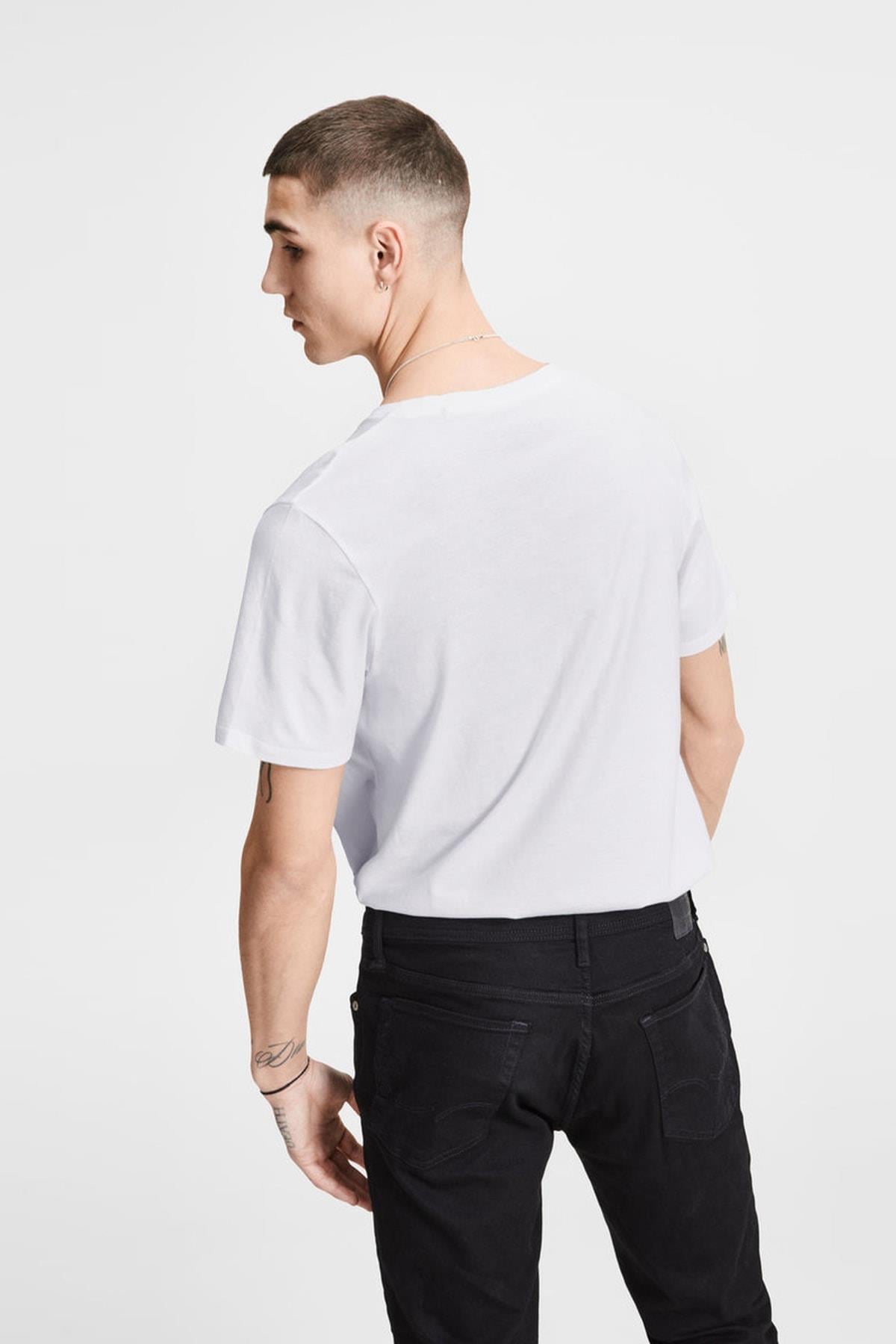 Jack & Jones T-Shirt Jjeplain V Neck 12136713-WHT - Jack & Jones - 12136713