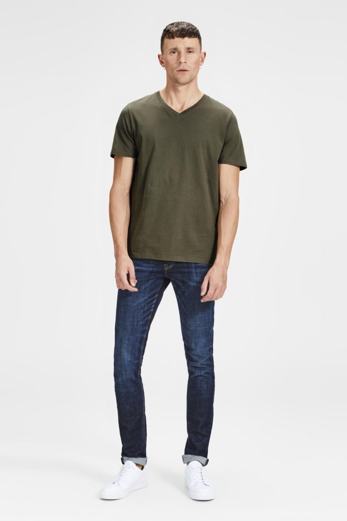 Jack & Jones T-Shirt Jjeplain V Neck 12136713-WHT - Jack & Jones - 12136713
