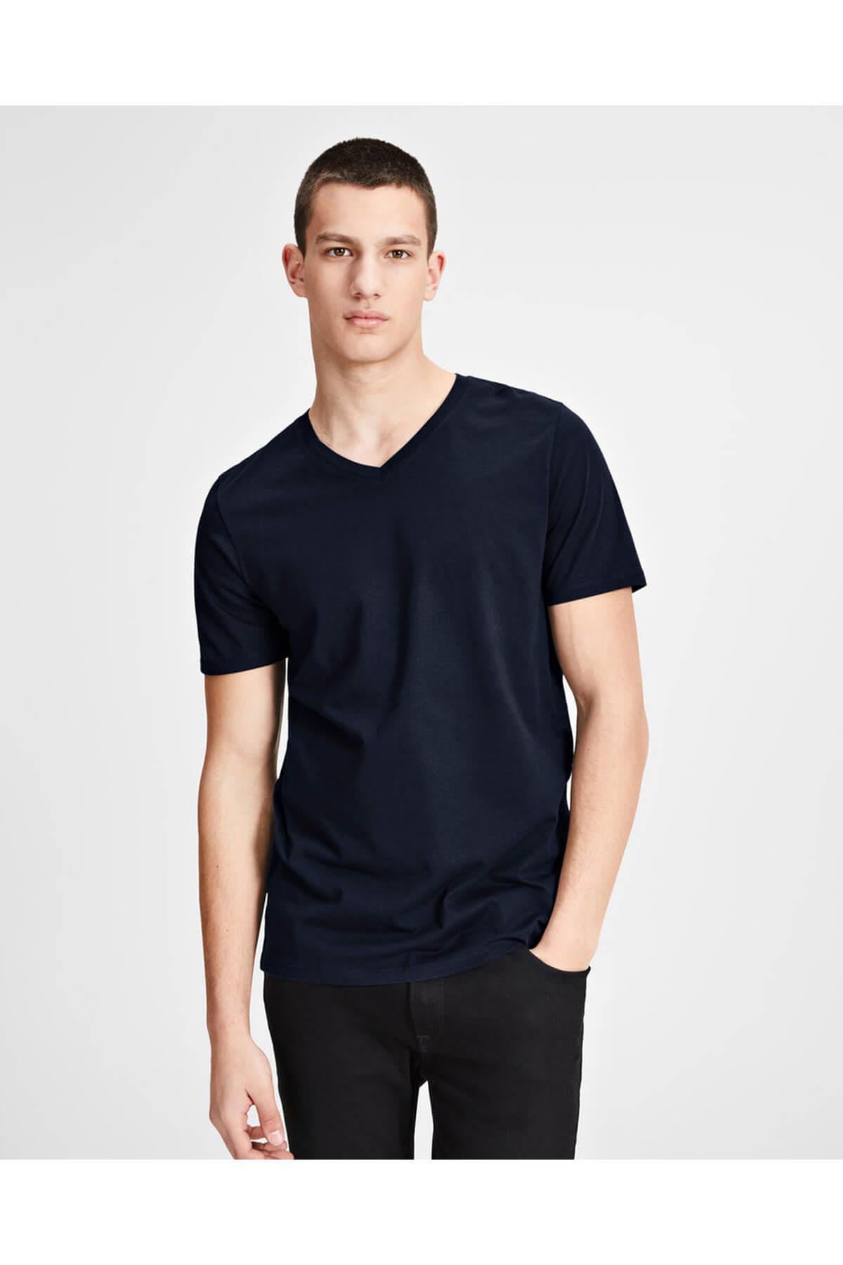 Jack & Jones T-Shirt Jjeplain V Neck 12136713-WHT - Jack & Jones - 12136713