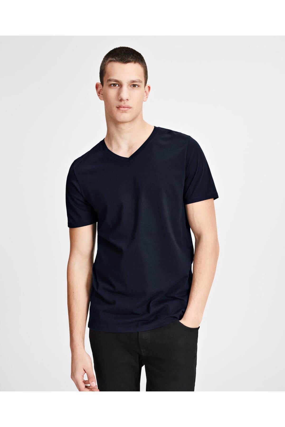 Jack & Jones T-Shirt Jjeplain V Neck 12136713-WHT - Jack & Jones - 12136713