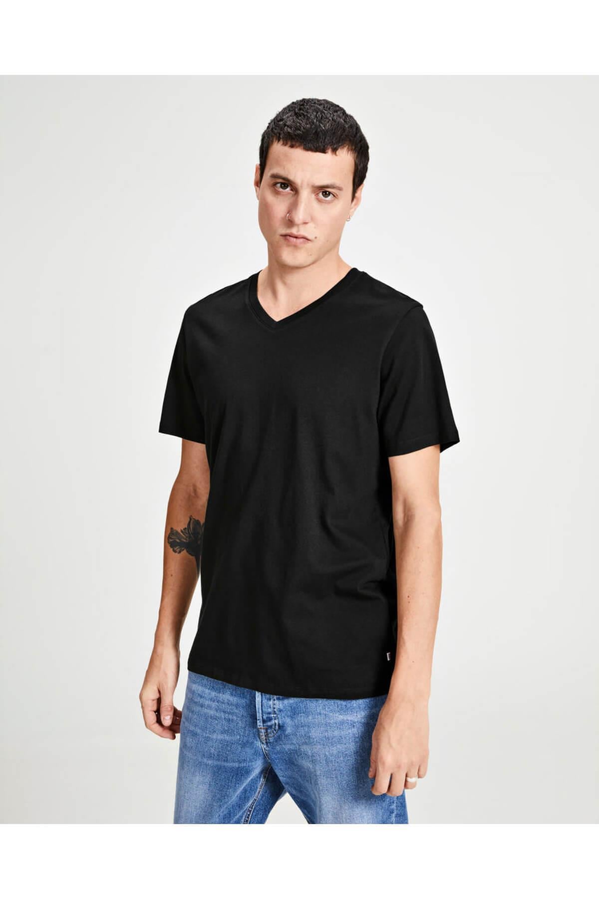 Jack & Jones T-Shirt Jjeplain V Neck 12136713-WHT - Jack & Jones - 12136713