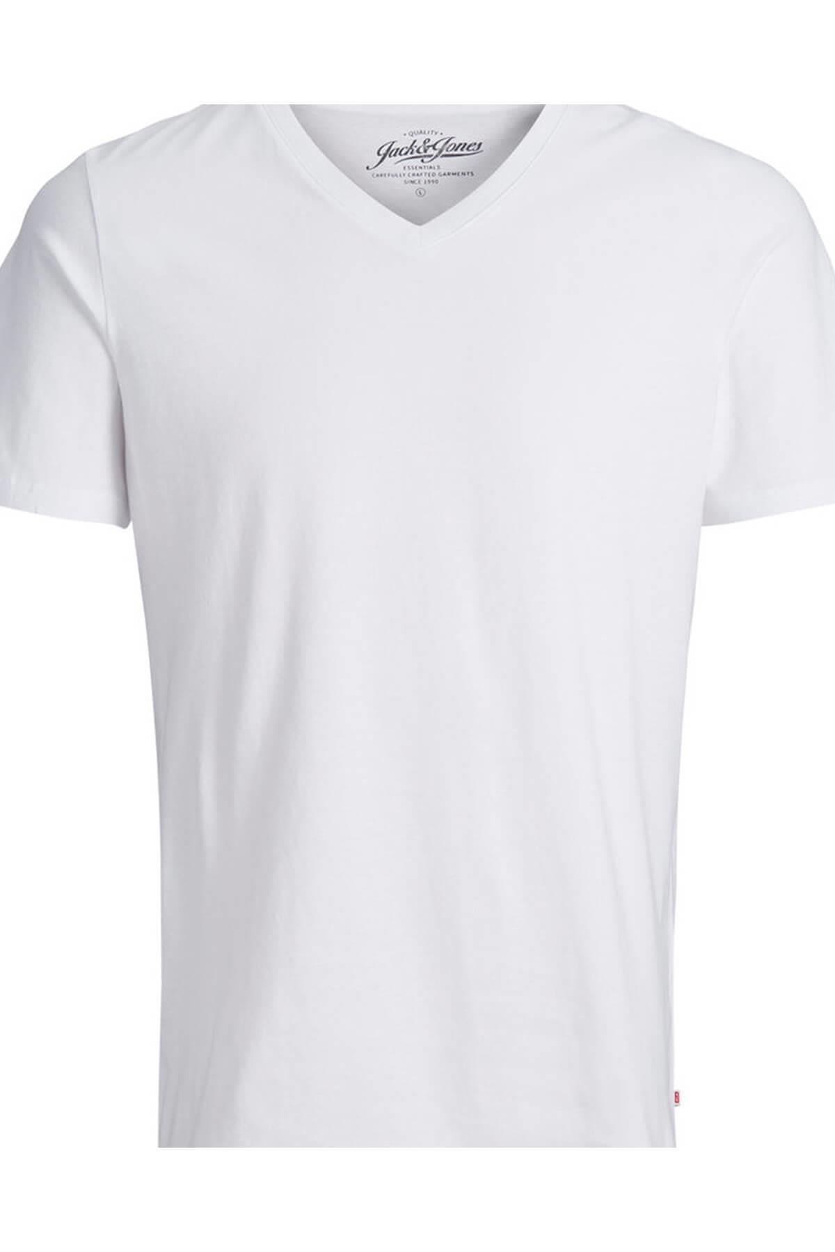 Jack & Jones T-Shirt Jjeplain V Neck 12136713-WHT - Jack & Jones - 12136713