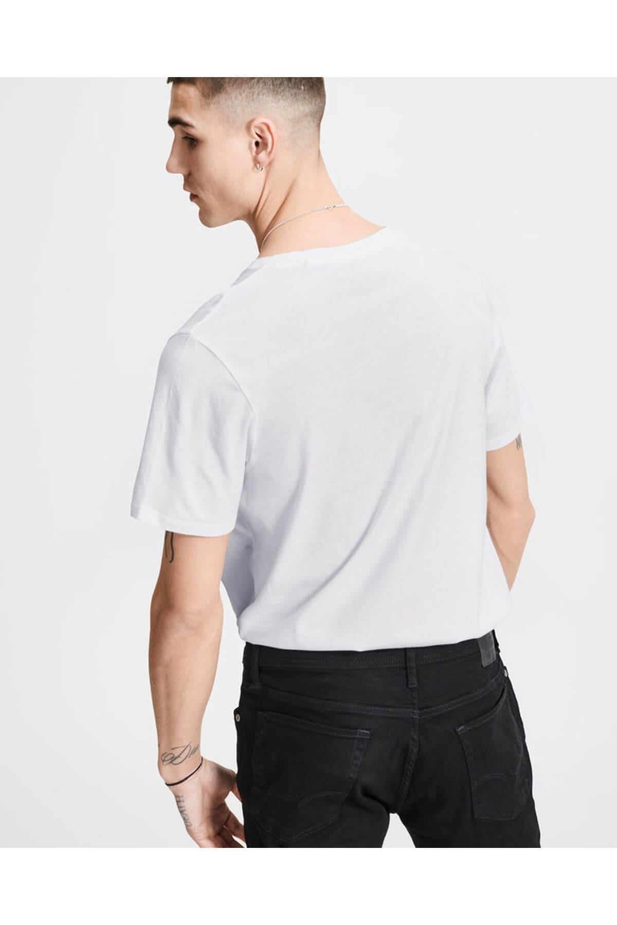 Jack & Jones T-Shirt Jjeplain V Neck 12136713-WHT - Jack & Jones - 12136713
