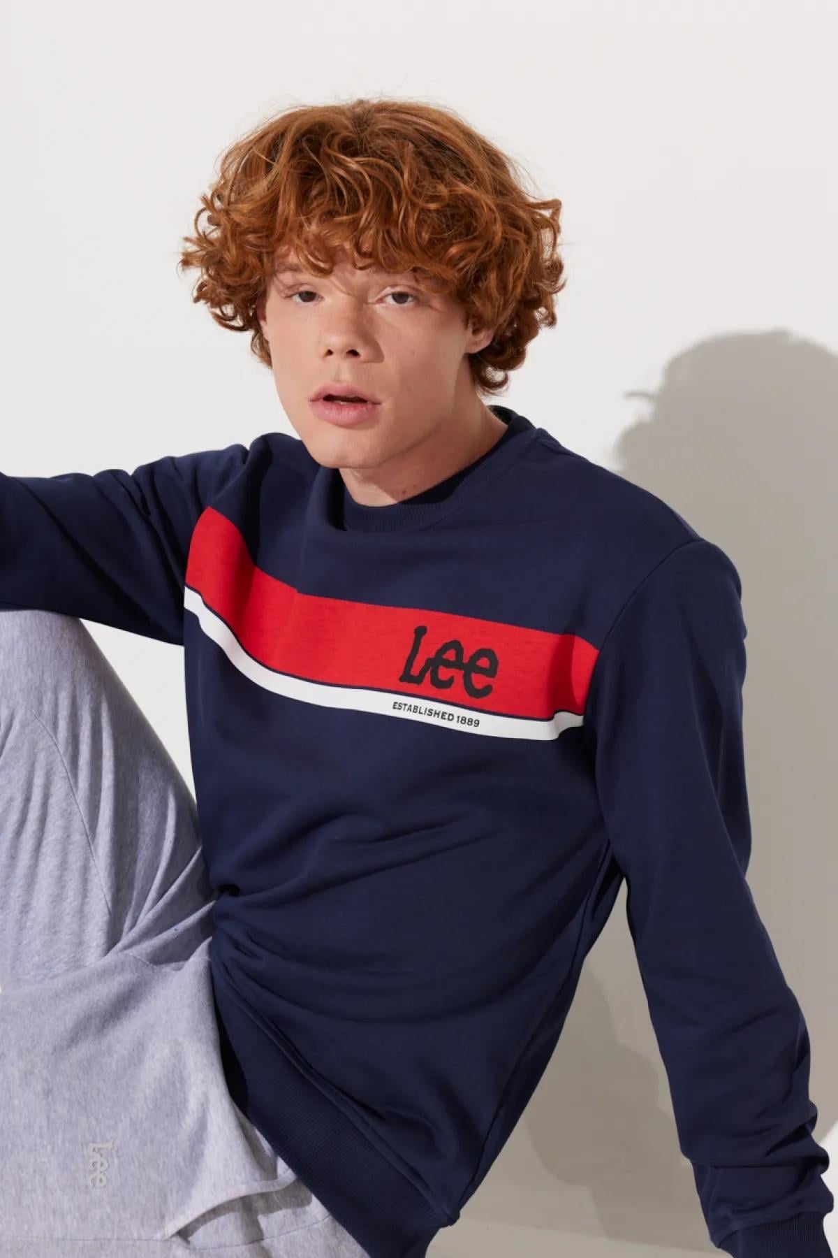 Lee Bisiklet Yaka Regular Fit Erkek Sweatshirt - L232501 - Lee - L232501
