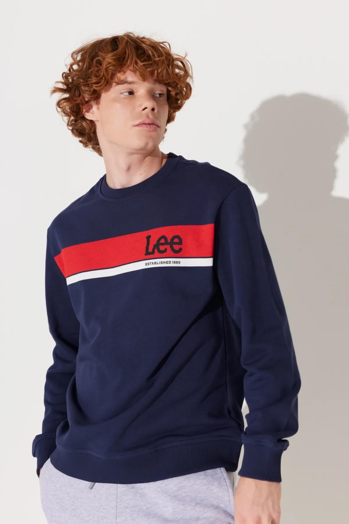 Lee Bisiklet Yaka Regular Fit Erkek Sweatshirt - L232501 - Lee - L232501