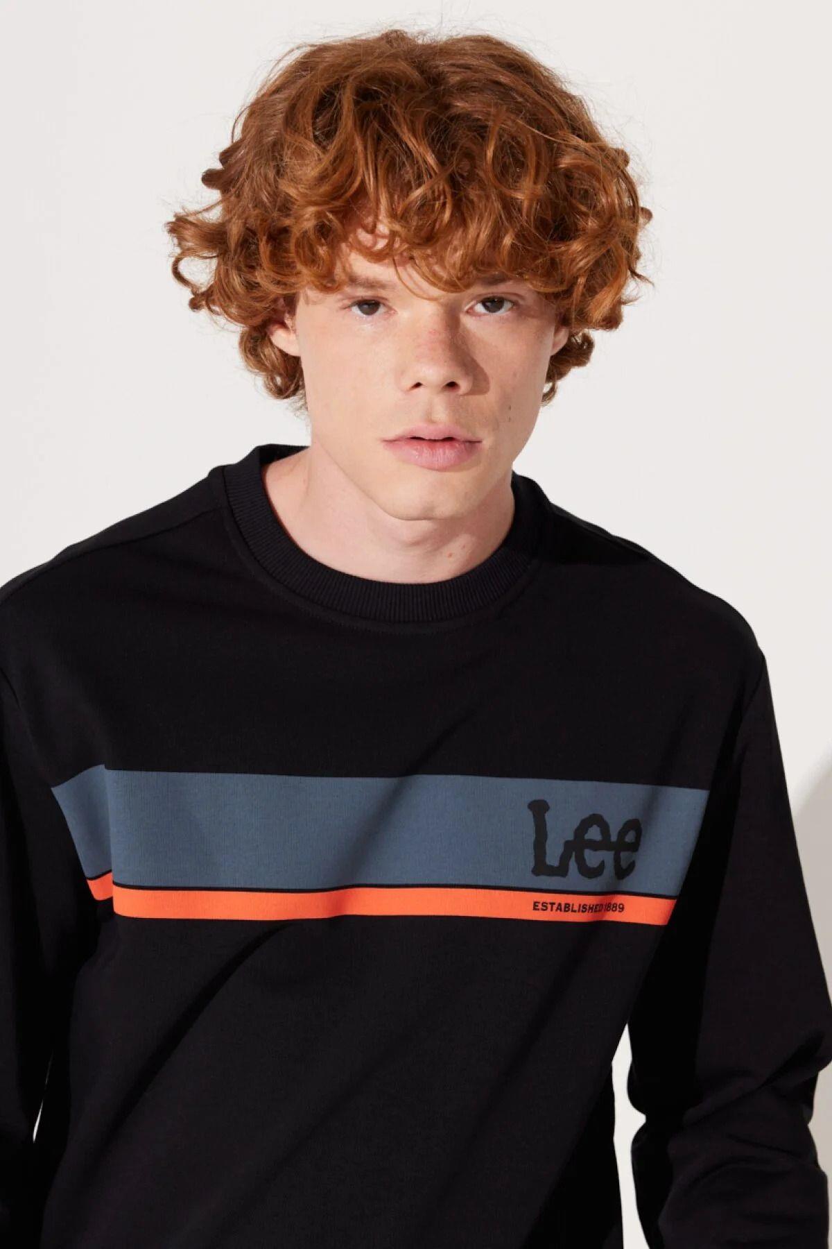 Lee Bisiklet Yaka Regular Fit Erkek Sweatshirt - L232501 - Lee - L232501
