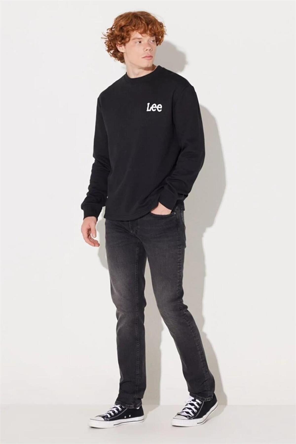 Lee Erkek Baskılı Siyah Bisiklet Yaka Sweatshırt - L232518 - Lee - L232518268