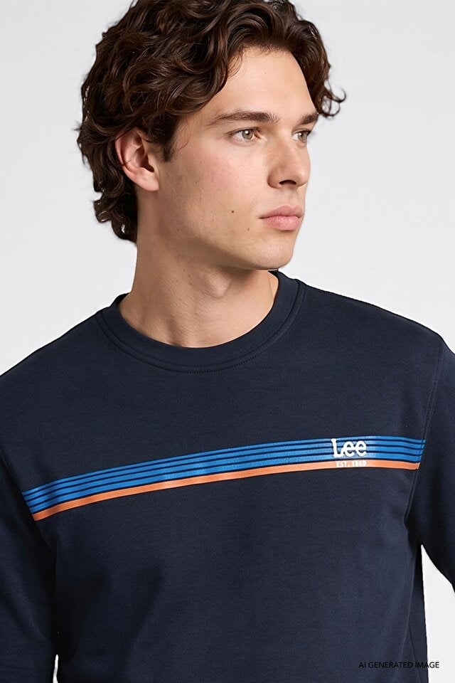 Lee Erkek Logolu Lacivert Sweatshirt - L2620151411 - Lee - L2620151411