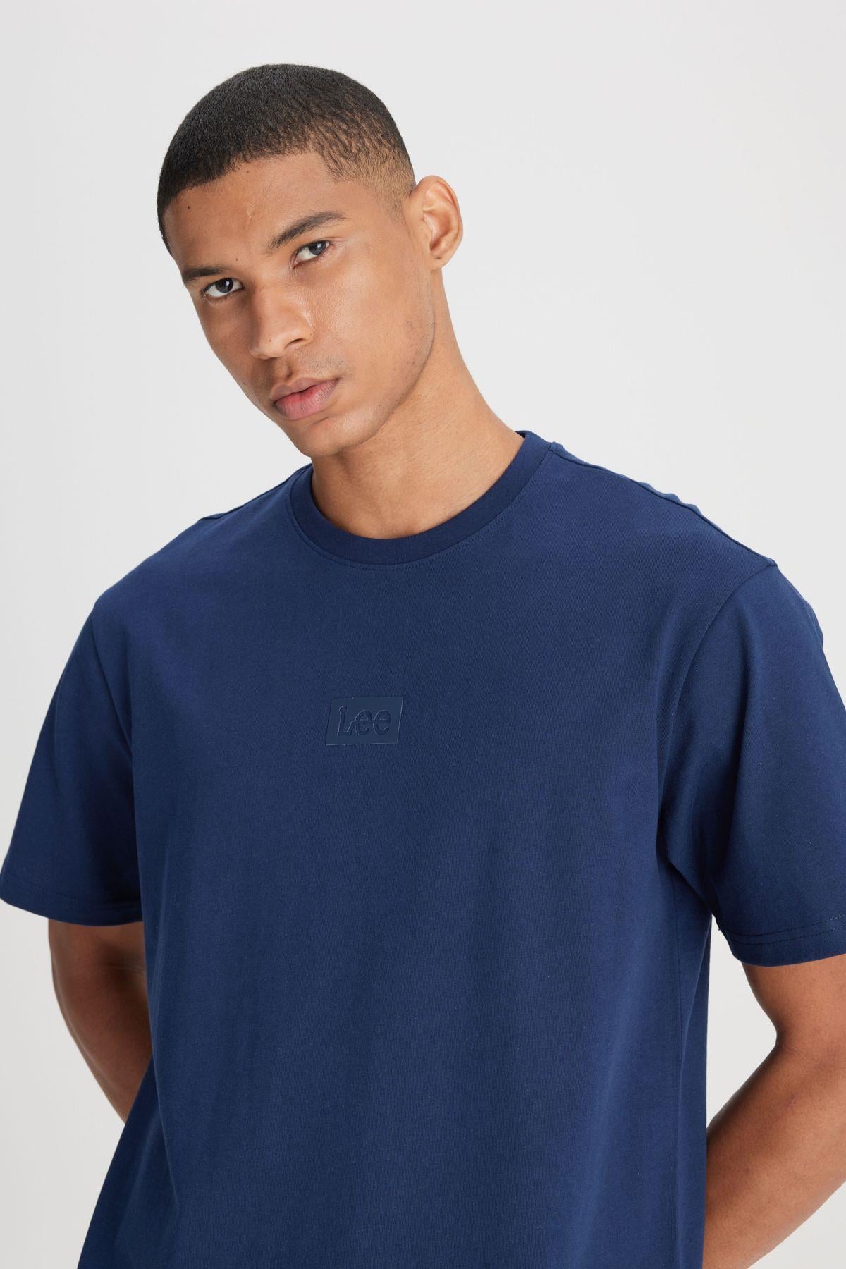 Lee Erkek Loose Fit Rahat Kesim Bisiklet Yaka Pamuk Lacivert T-shirt - Lee - L222001
