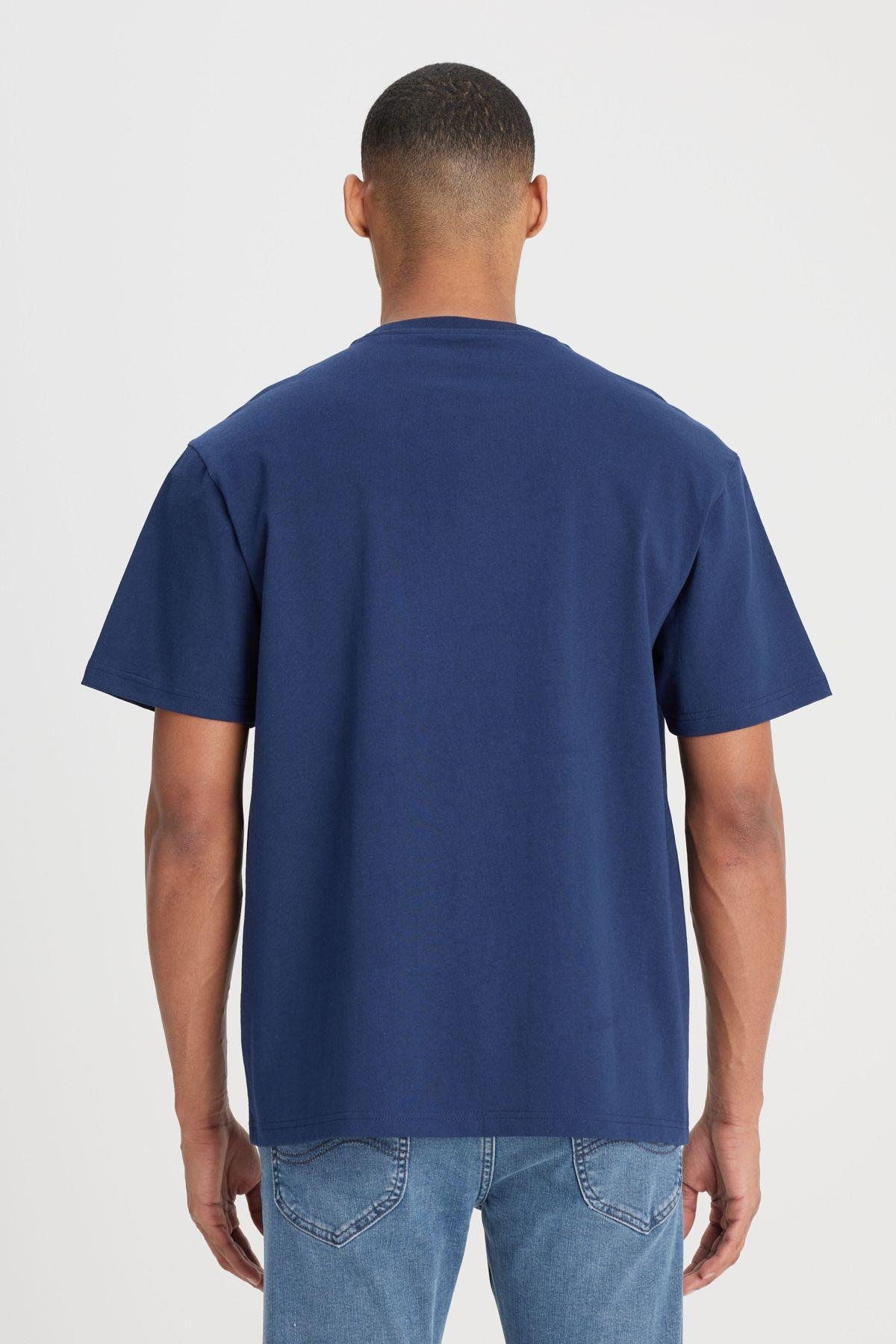 Lee Erkek Loose Fit Rahat Kesim Bisiklet Yaka Pamuk Lacivert T-shirt - Lee - L222001