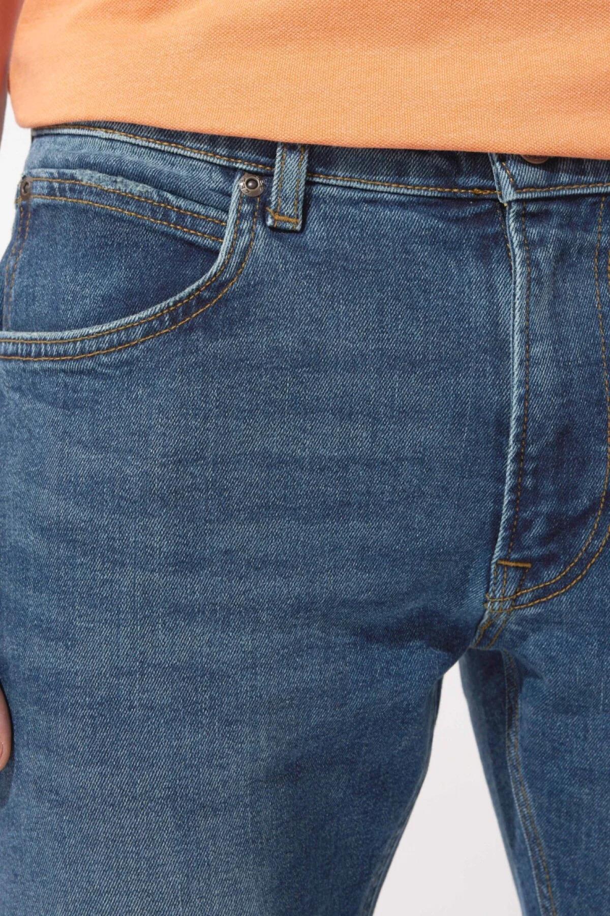 Lee Erkek Luke Slim Fit Dar Kesim Mavi Esnek Jean Kot Pantolon - L719043XT - Lee - L719043XT
