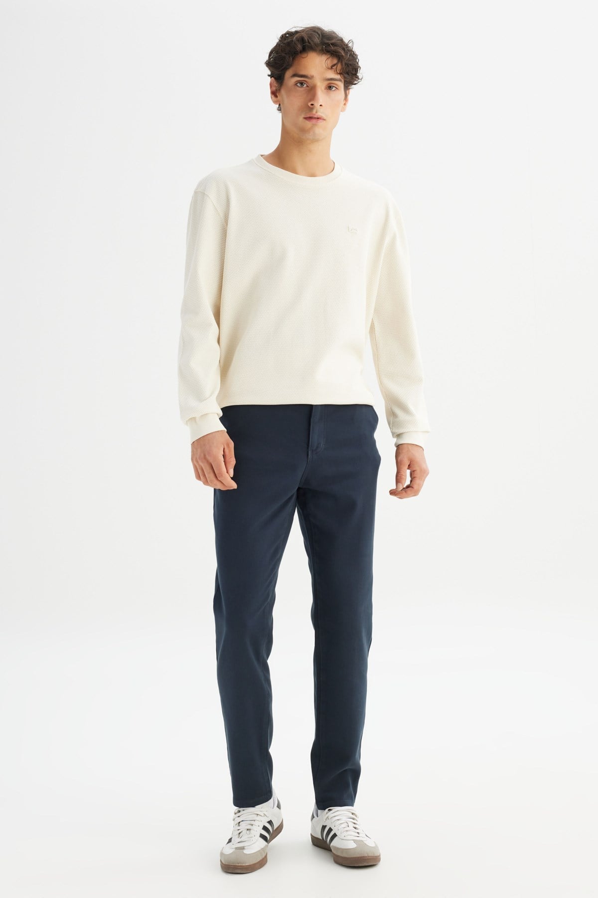 Lee Erkek Pamuk Regular Fit Bisiklet Yaka Patch Logo Bej Sweatshirt - Lee - L2520367-2
