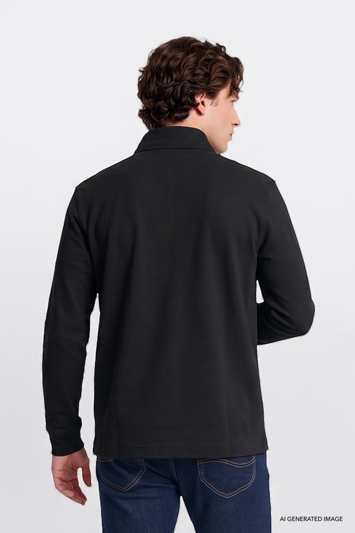 Lee Erkek Pamuklu Regular Fit Yarım Fermuar Antrasit Sweatshirt-L2620159 - Lee - L2620159-A