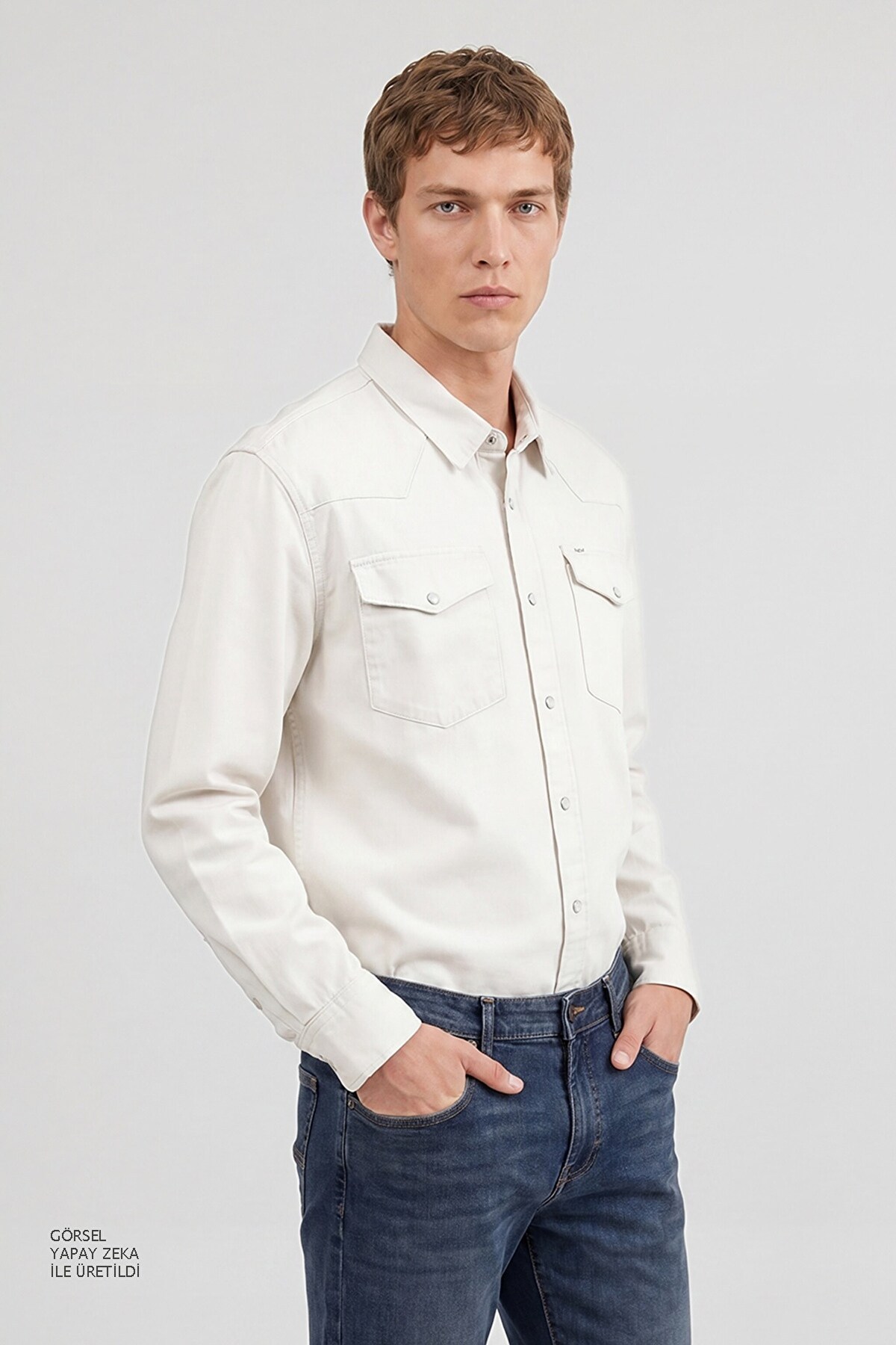 Lee Erkek Regular Fit Bej Western Kot Gömlek - ML241514614  - Lee - 5003317557