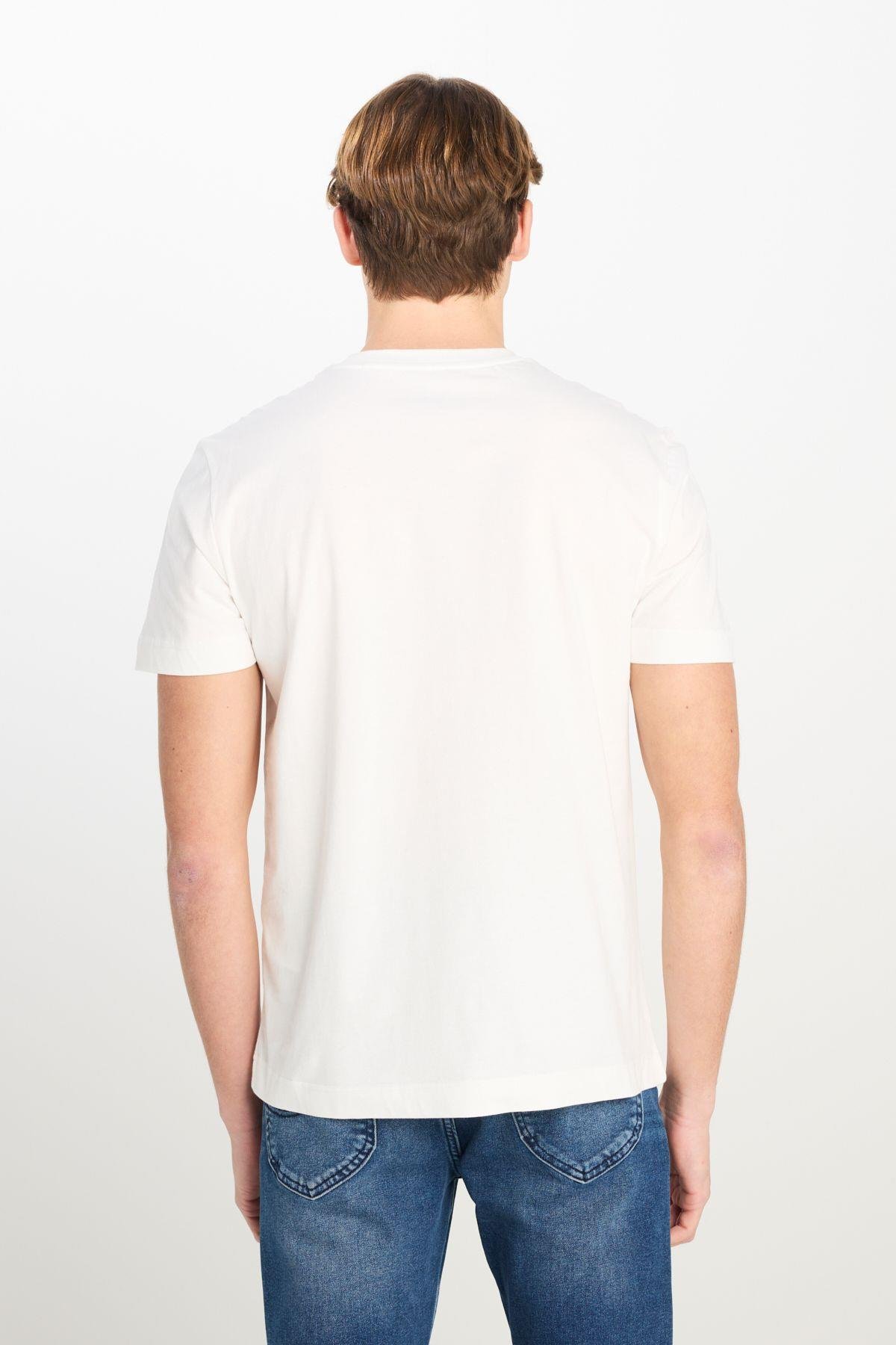 Lee Erkek Regular Fit Bisiklet Yaka 100% Pamuk Beyaz T-Shirt - ML60UFQ12 - Lee - ML60UFQ12