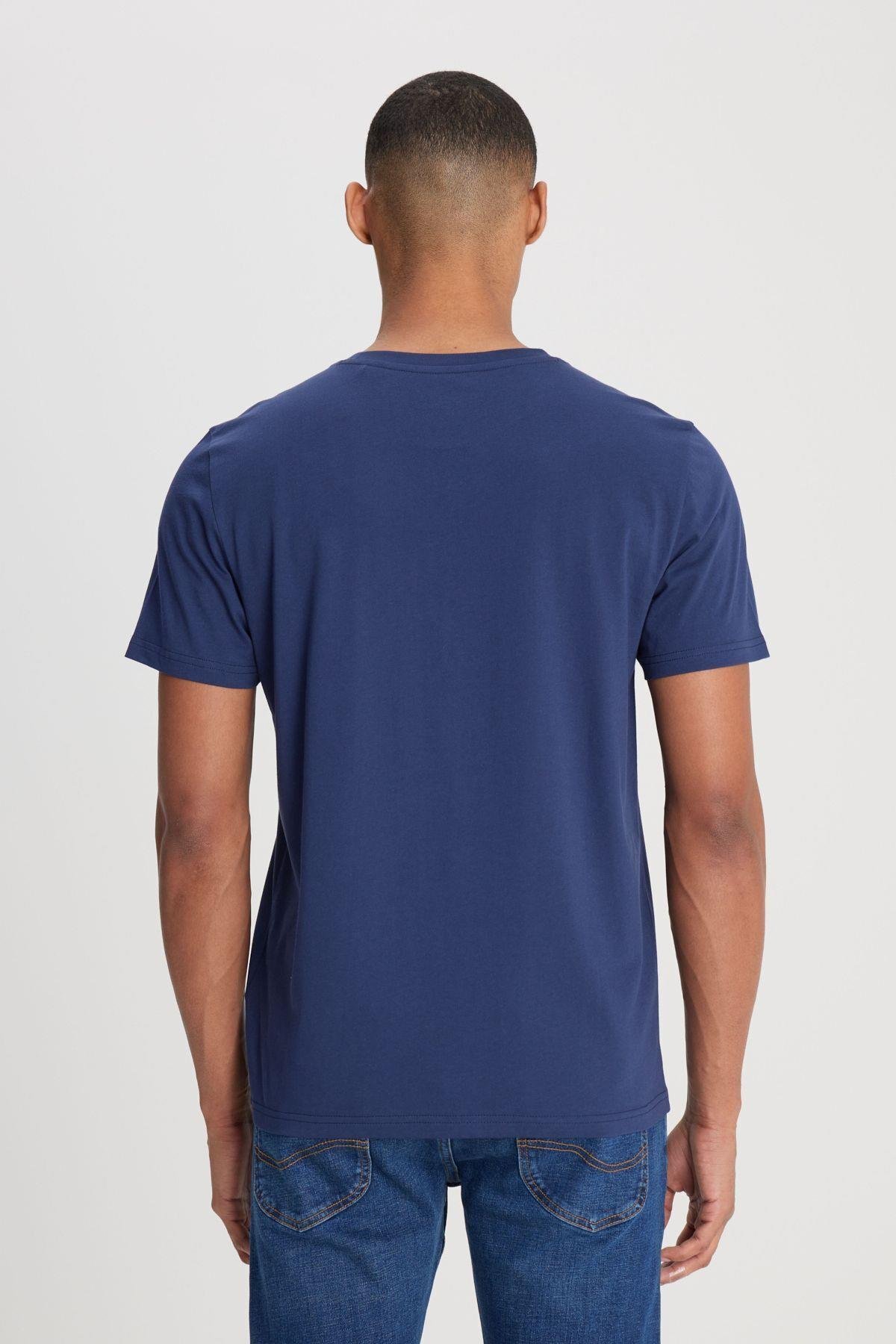 Lee Erkek Regular Fit Bisiklet Yaka Pamuk Lacivert T-shirt - LL07FE4 - Lee - LL07FE4