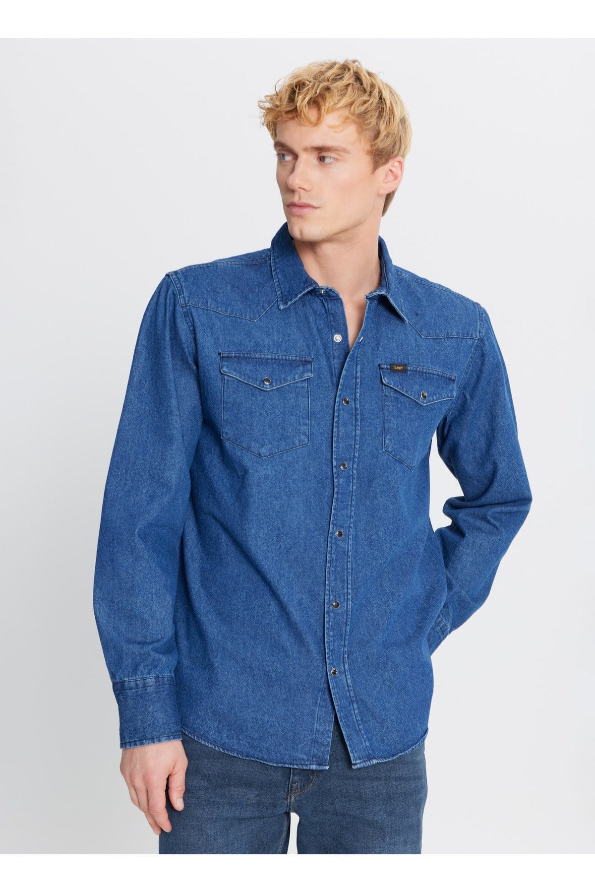 LEE ERKEK Regular Fit  ML241513927 Mavi Denim Gömlek - 5003317518  - Lee - 5003317518