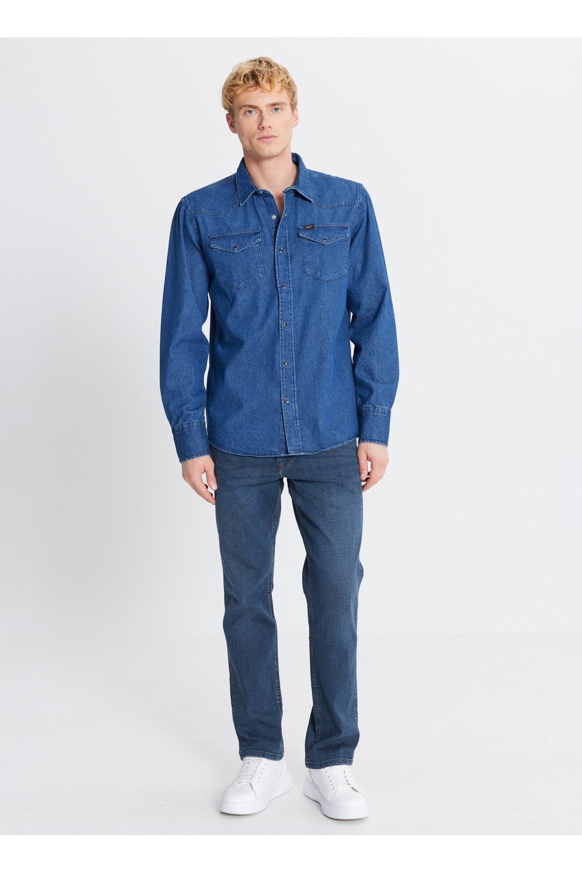 LEE ERKEK Regular Fit  ML241513927 Mavi Denim Gömlek - 5003317518  - Lee - 5003317518
