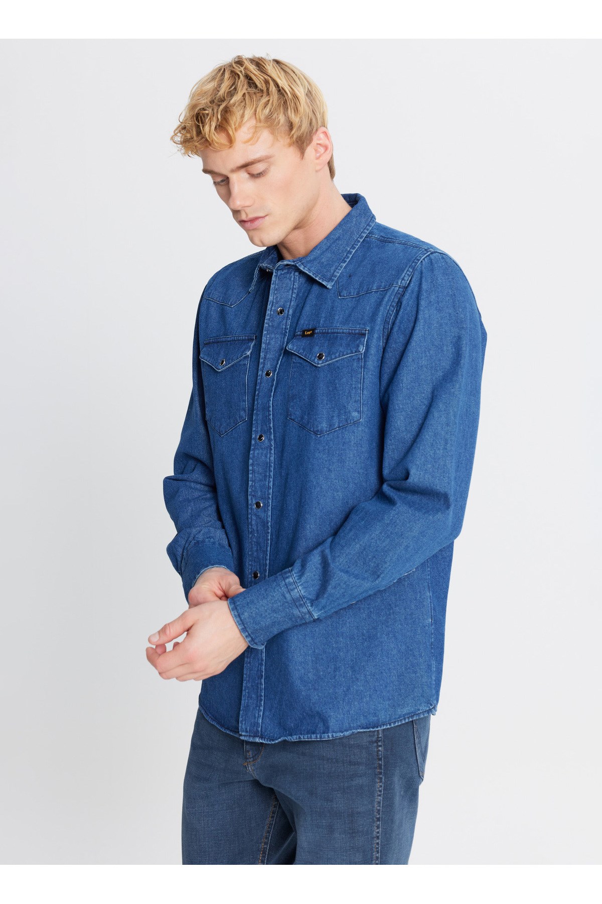 LEE ERKEK Regular Fit  ML241513927 Mavi Denim Gömlek - 5003317518  - Lee - 5003317518