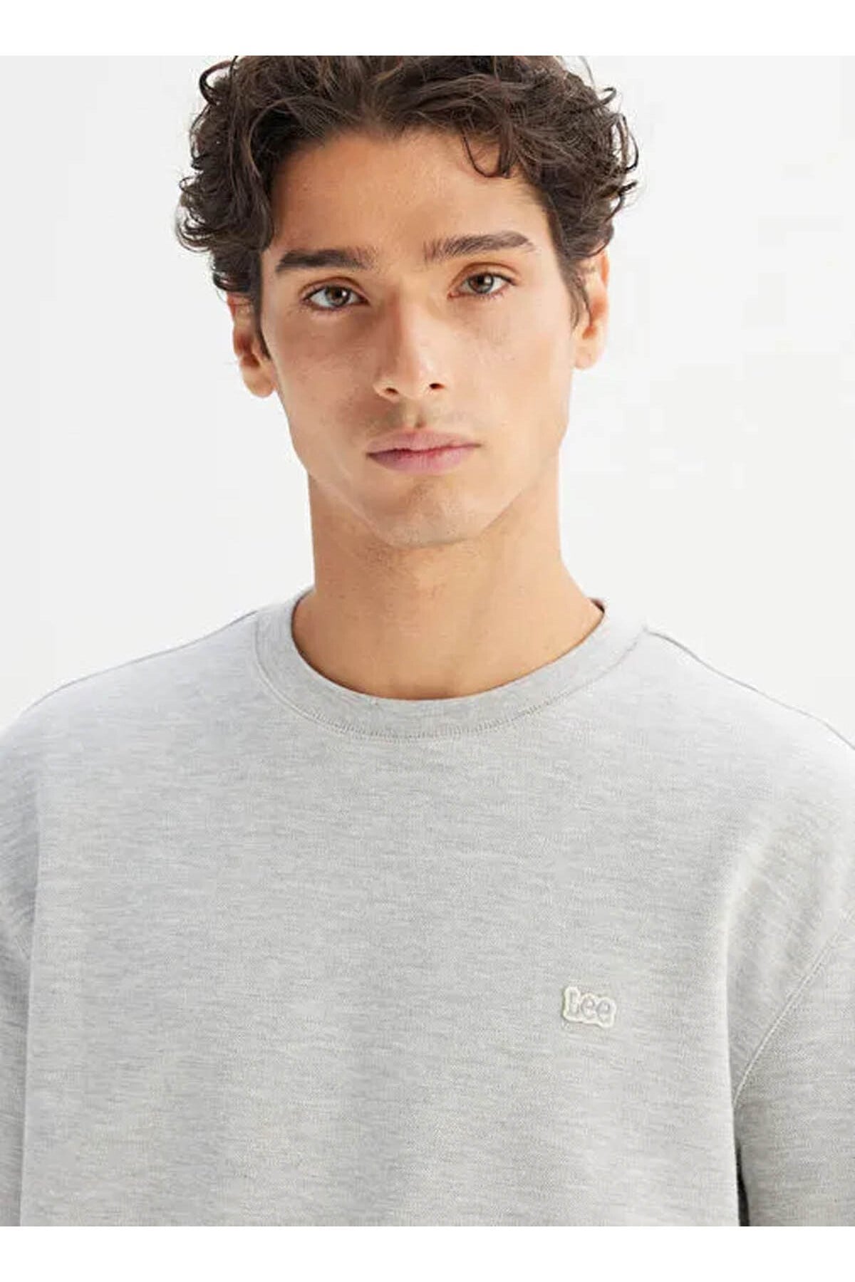 Lee Erkek Regular Fit Normal Kesim Bisiklet Yaka Baskılı Gri Melanj Sweatshirt - L2520308 - Lee - L2520308-3