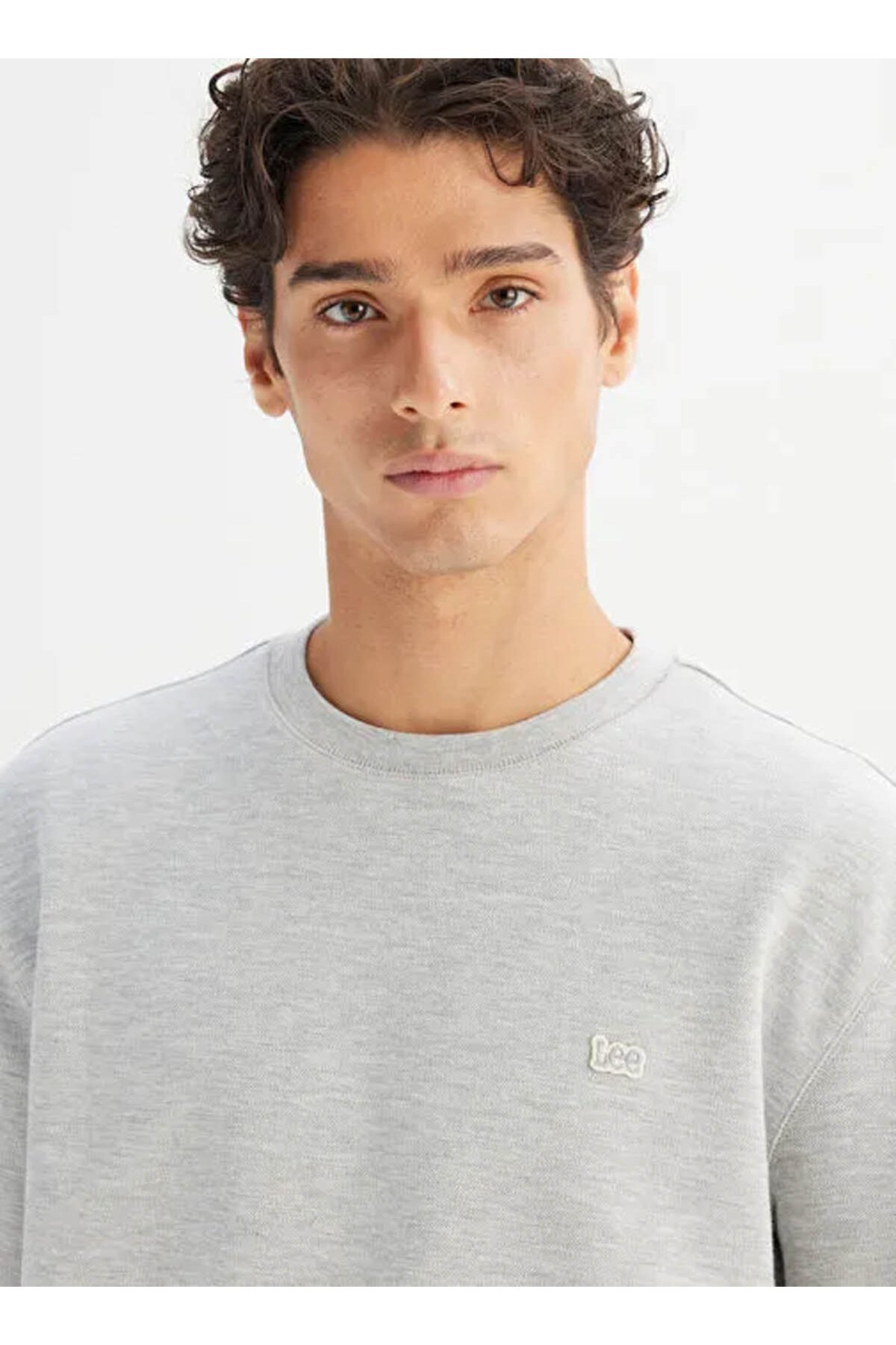 Lee Erkek Regular Fit Normal Kesim Bisiklet Yaka Baskılı Gri Melanj Sweatshirt - L2520308 - Lee - L2520308-3