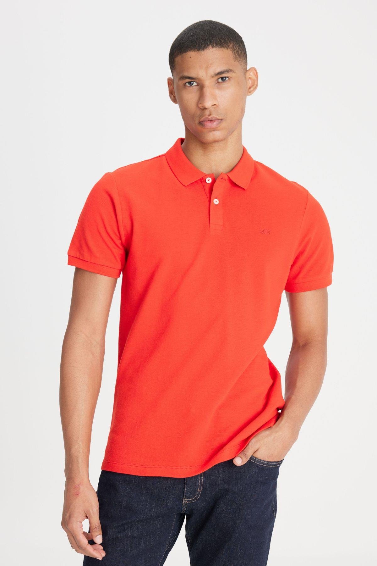 Lee Erkek Regular Fit Normal Kesim Pamuk Polo Yaka Mercan Tişört - L211810  - Lee - muk-L211810
