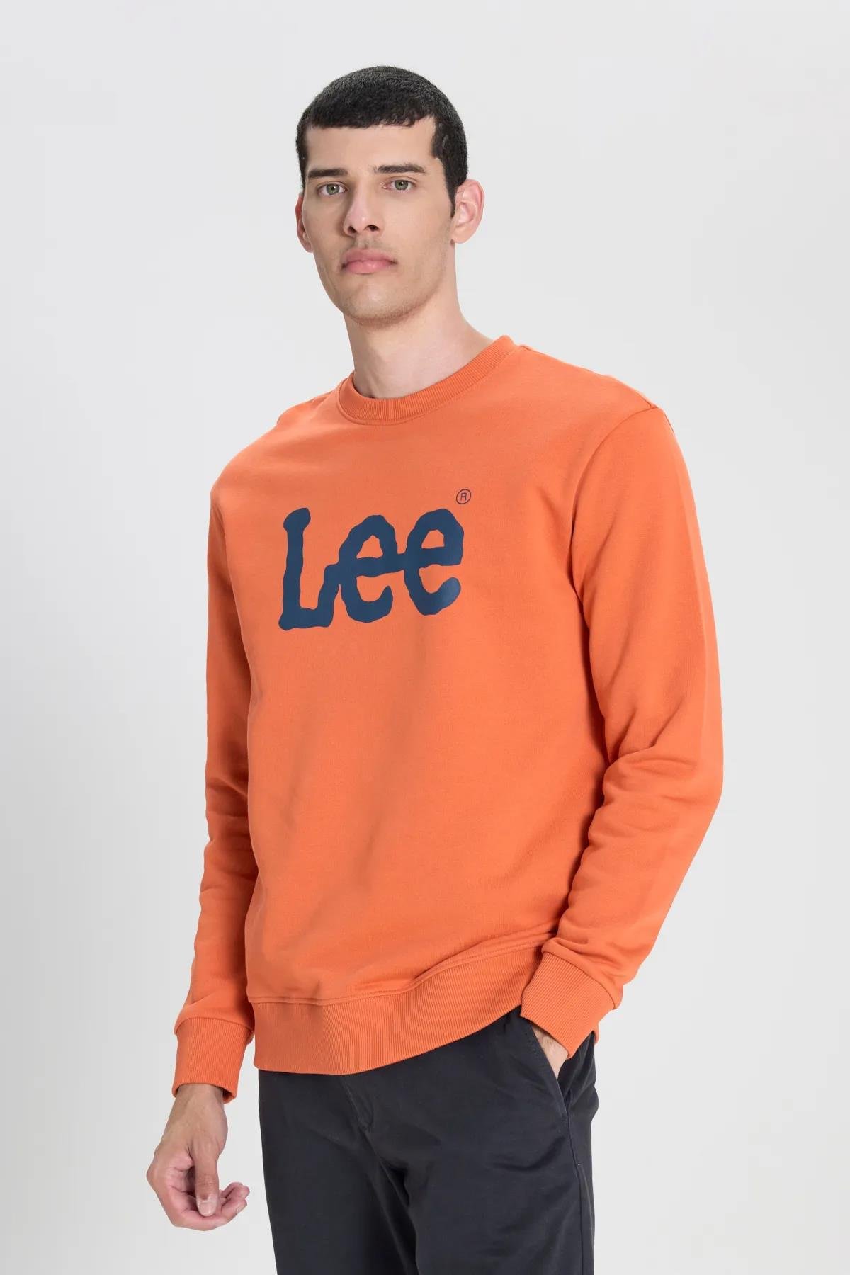 Lee Erkek Regular Fit Normal Kesim Pamuk Sıfır Yaka Sweatshirt - L80X - Lee - L80X